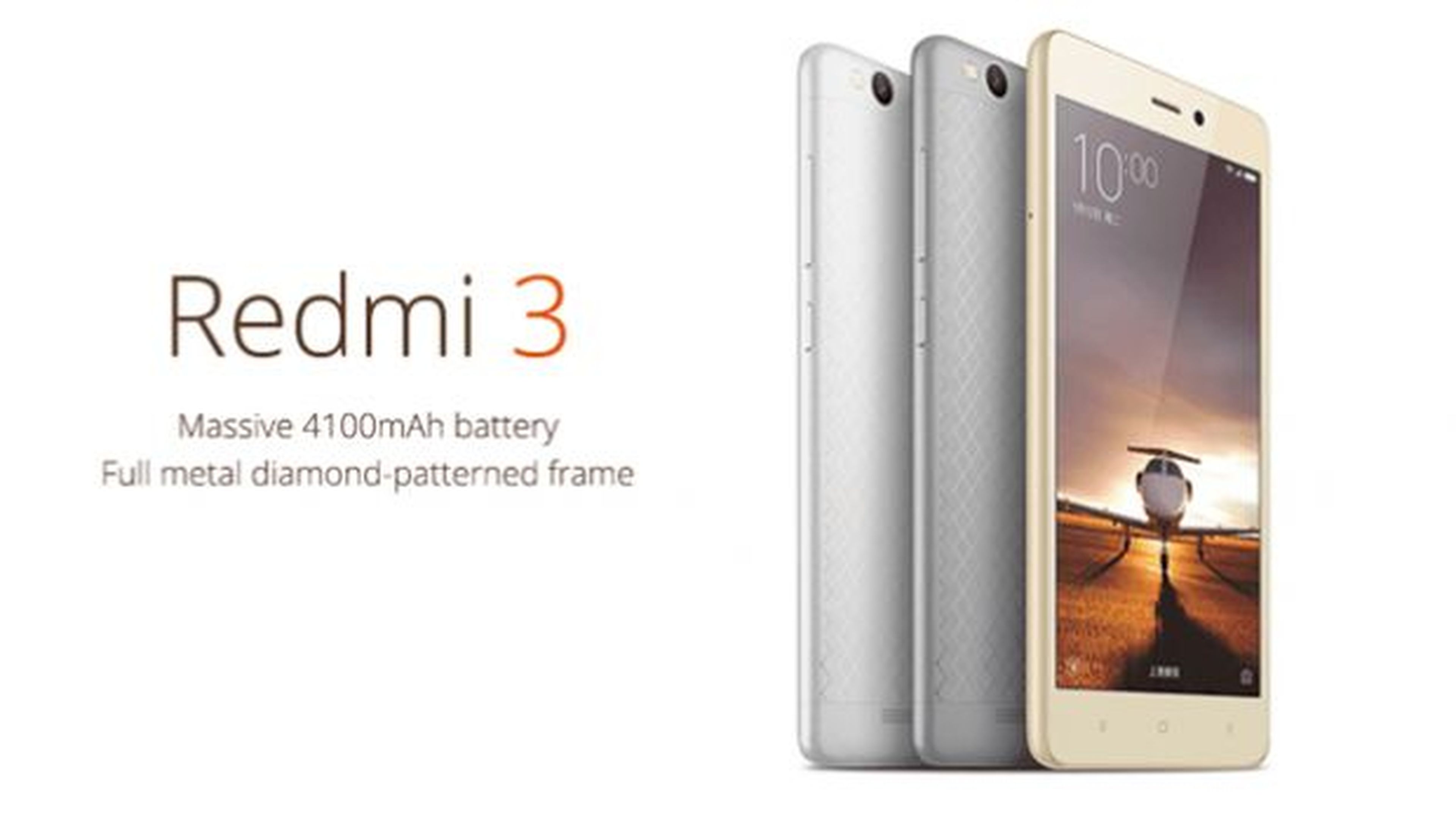 El Xiaomi Redmi 3 cuenta con una impresionante batería de 4.100 mAh.
