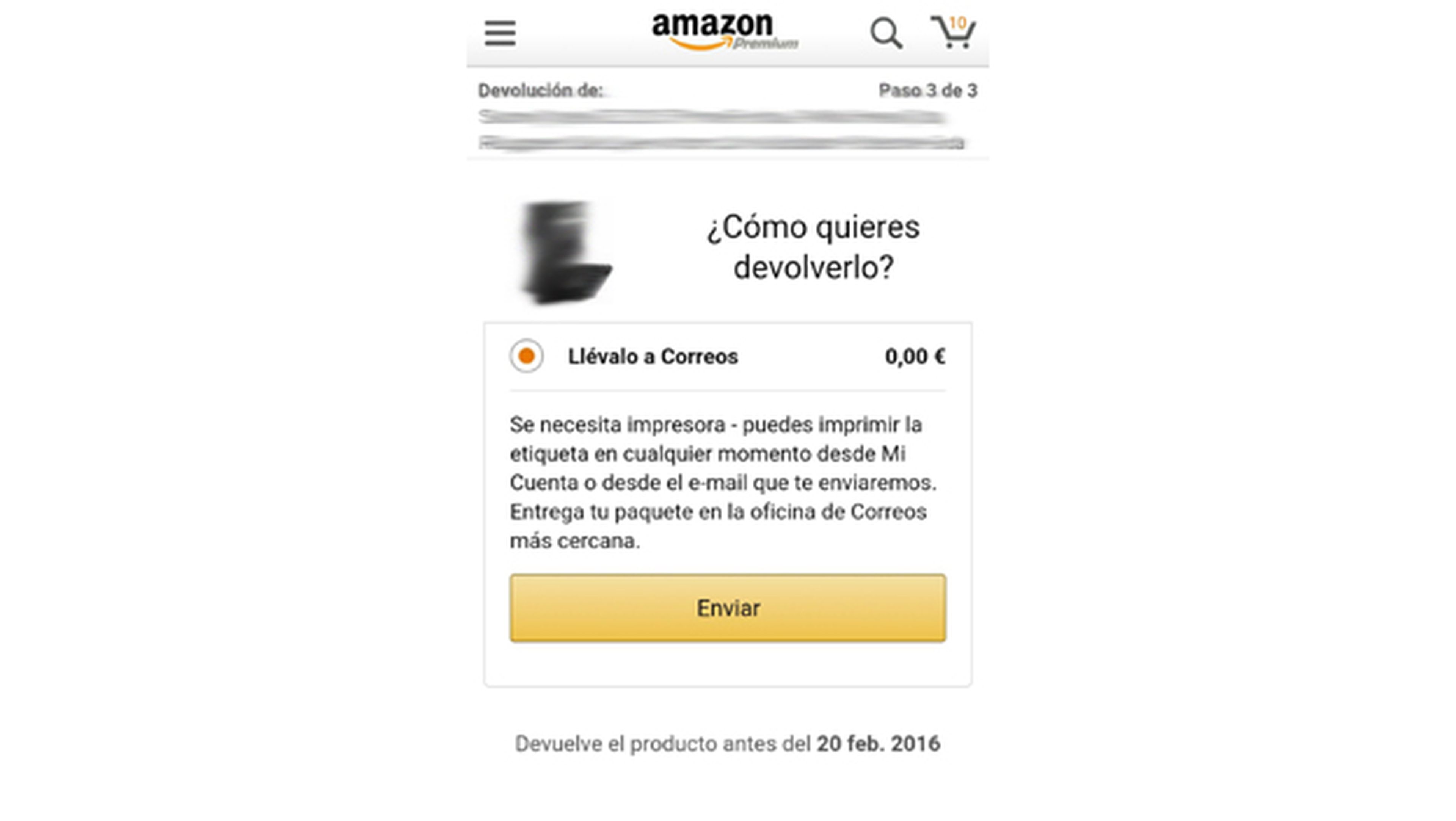 Hacer devoluciones en Amazon