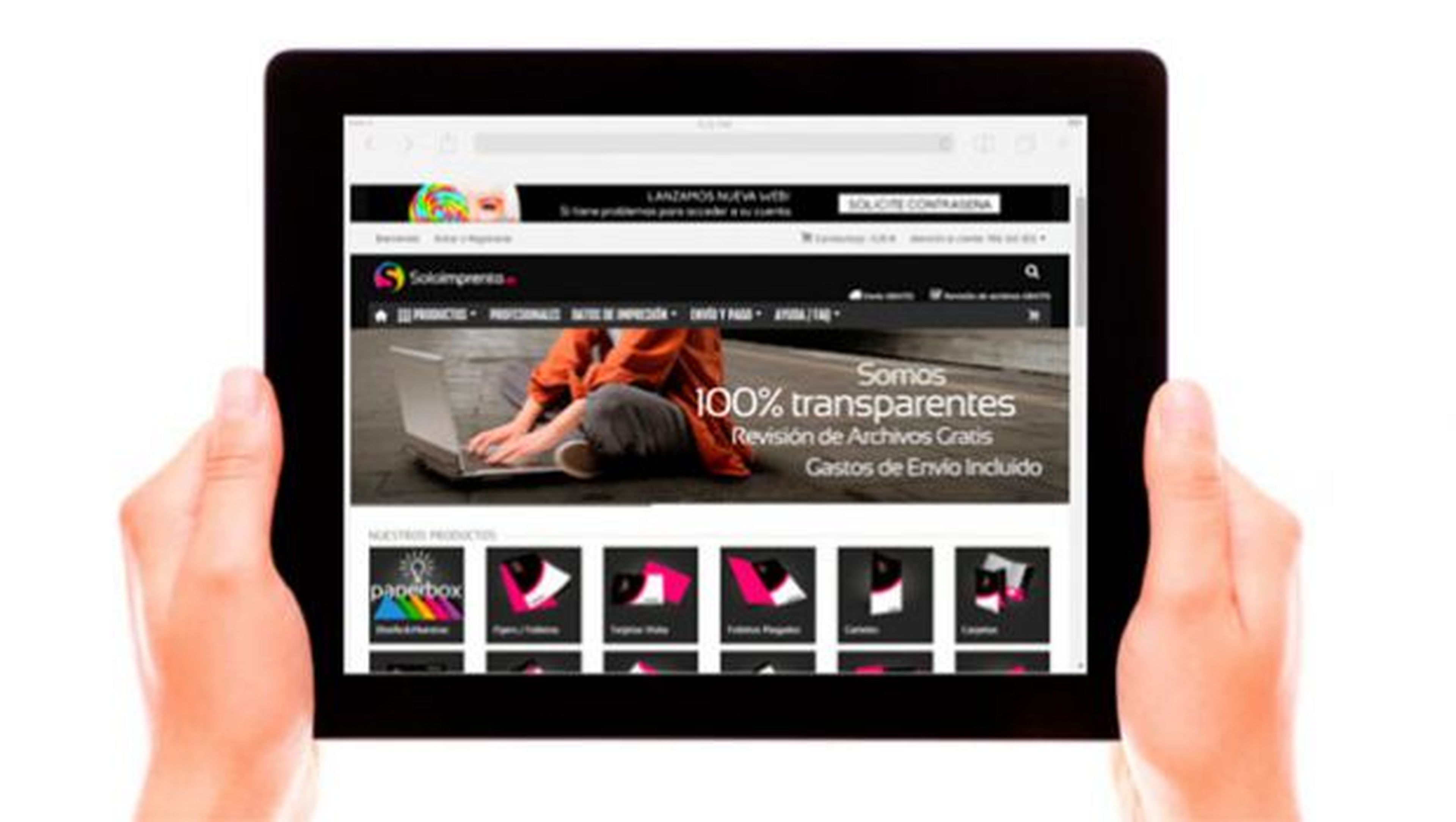 La nueva web de Soloimprenta está especialmente diseñada para ofrecer una buena experiencia tanto desde su versión para ordenadores, como desde tu smartphone o tablet.