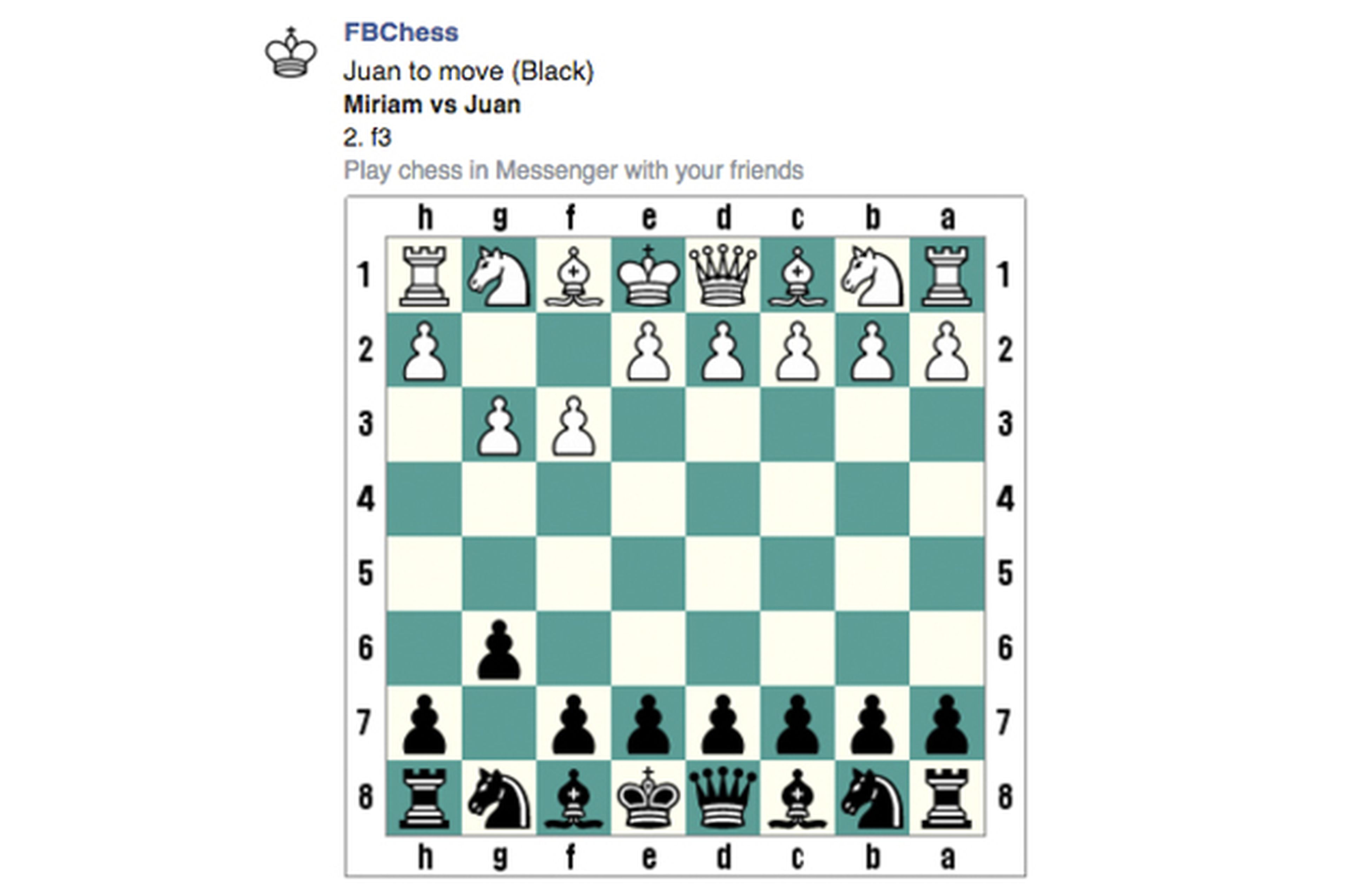 Juedo de ajedrez secreto de facebook