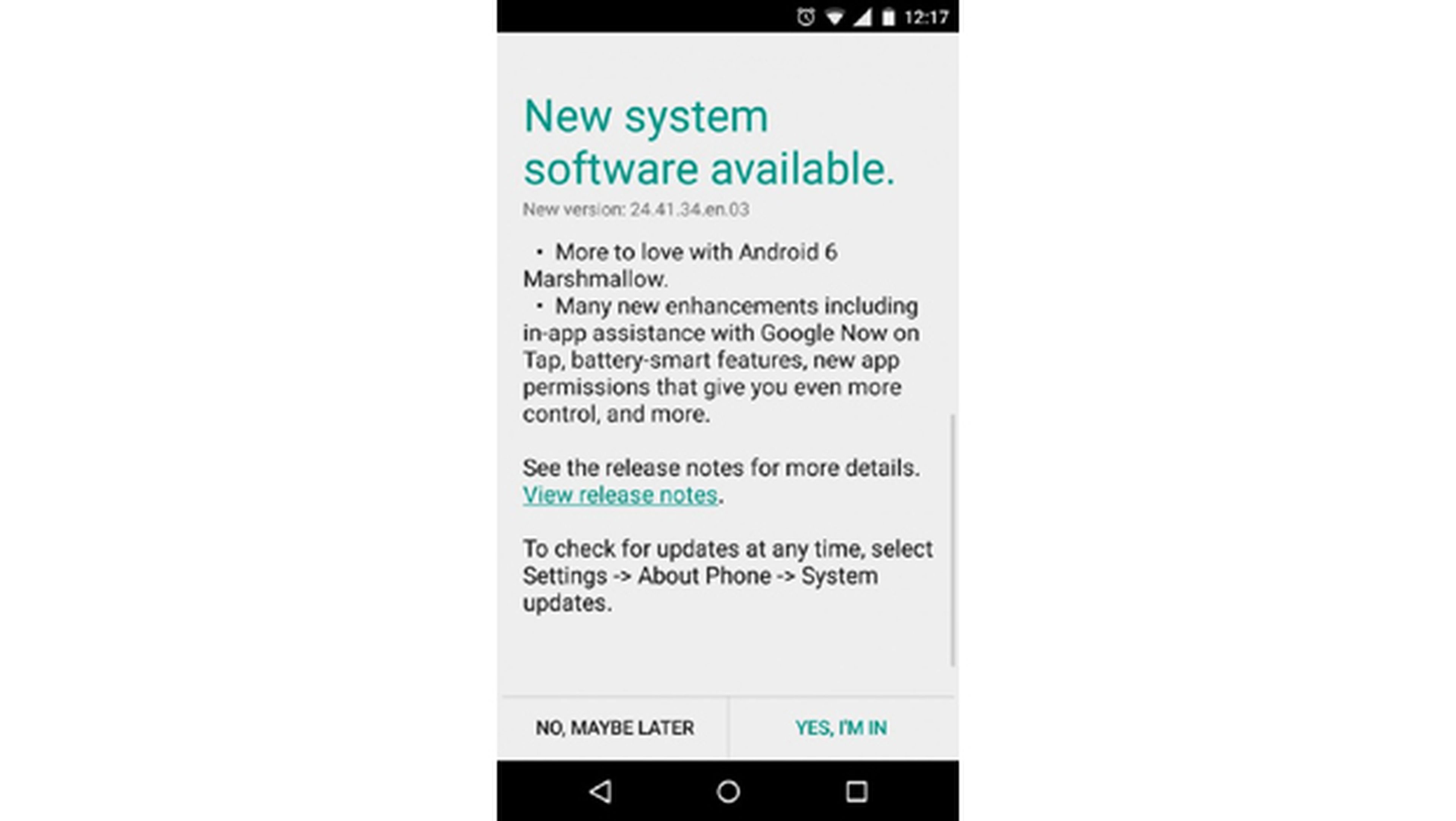 Actualización de Android 6.0 para el Motorola Moto G de 2014