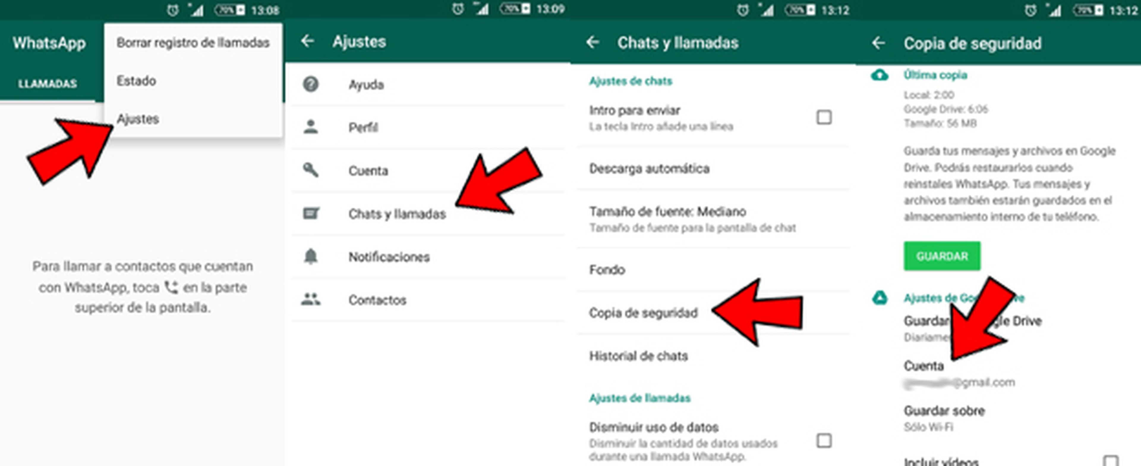 Hacer una copia de seguridad de WhatsApp en Android con Google Drive