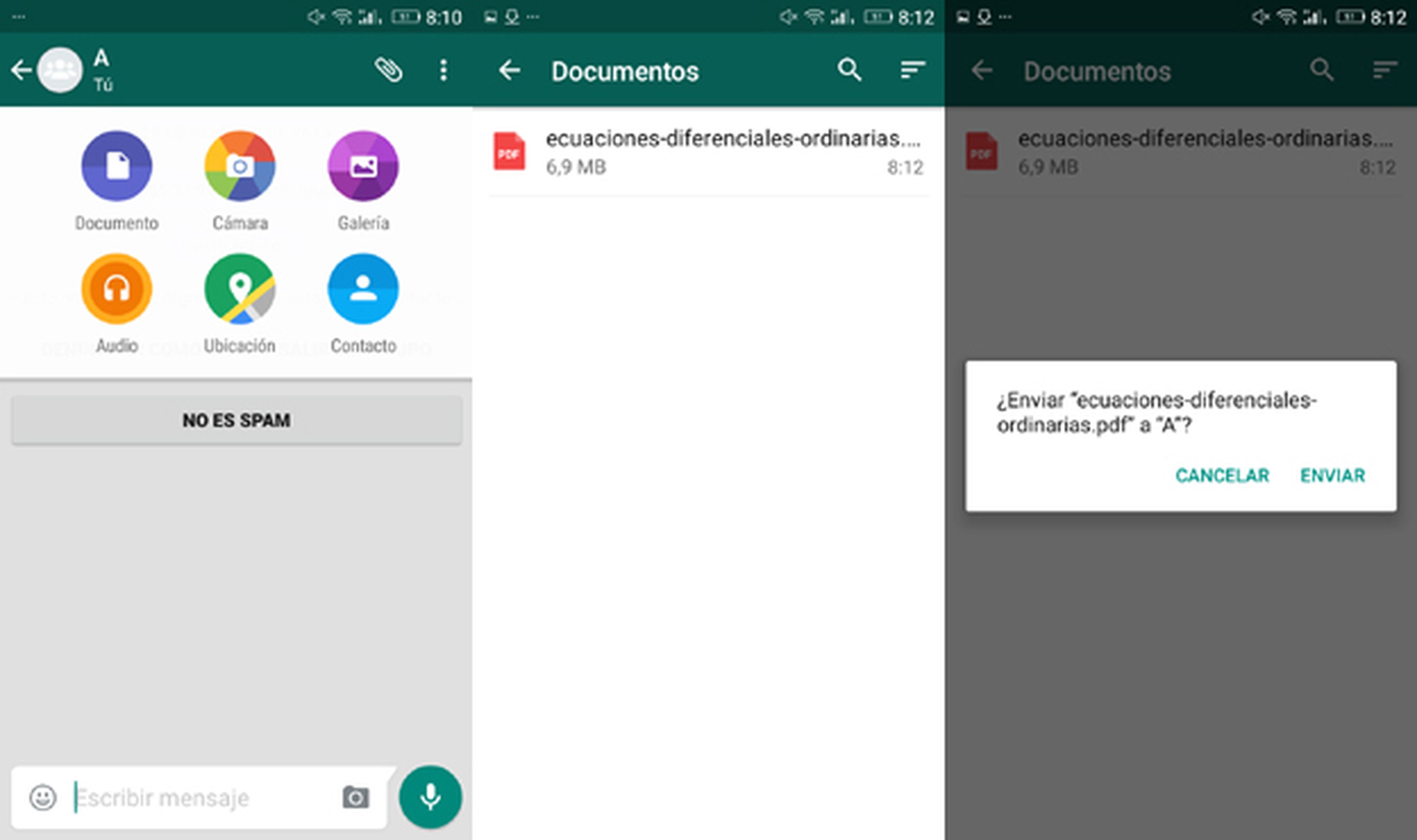 Enviar documentos por WhatsApp en Android