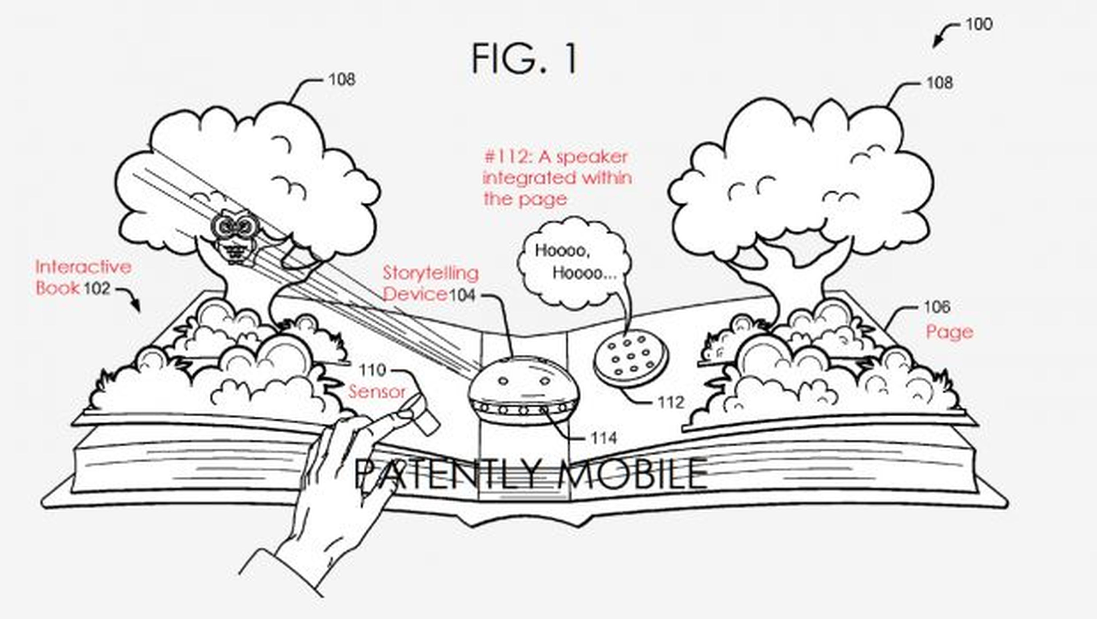 Imagen de la patente del libro interactivo presentada por Google