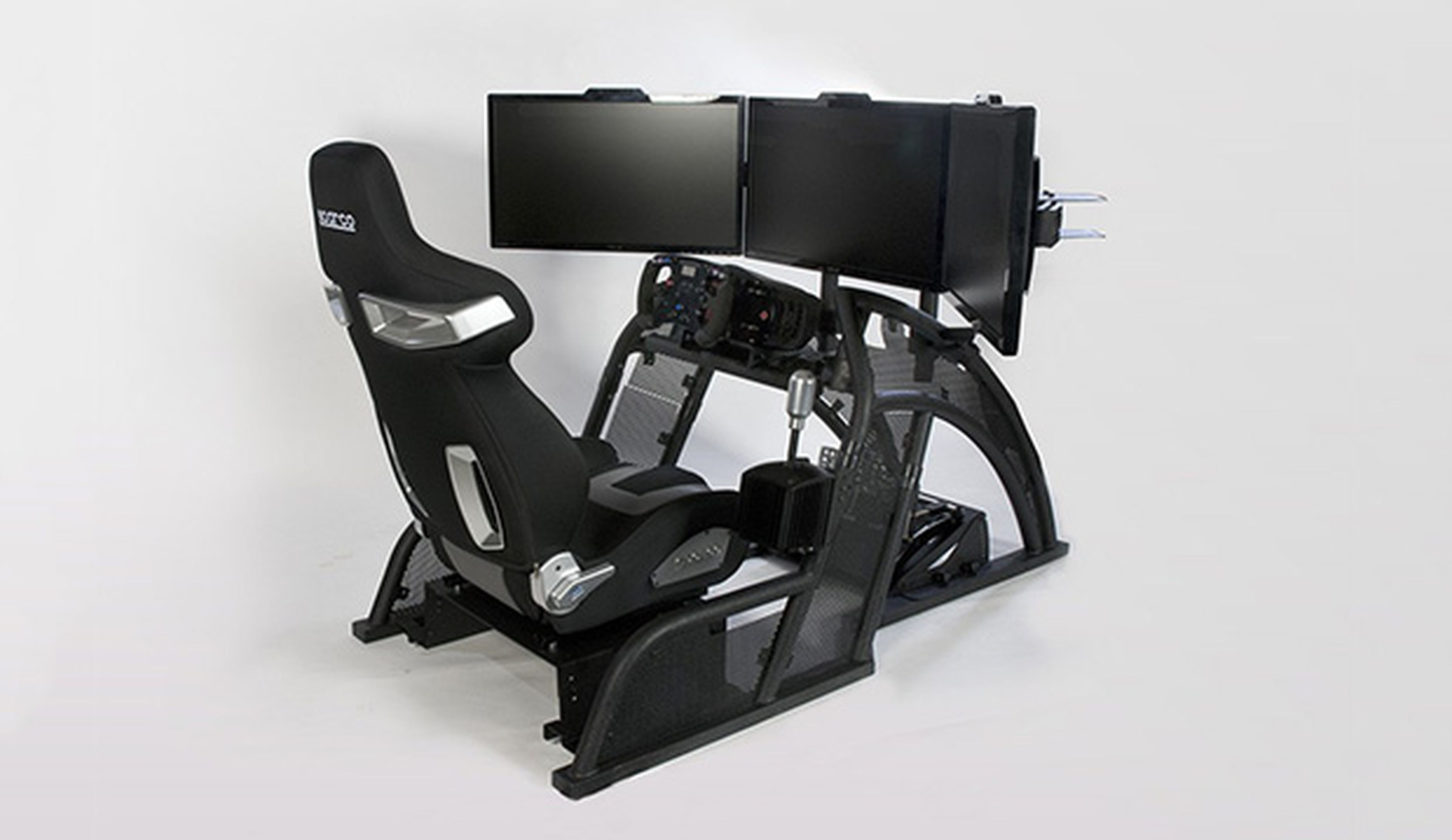 Imagen de un cockpit para simulación de juegos de conducción