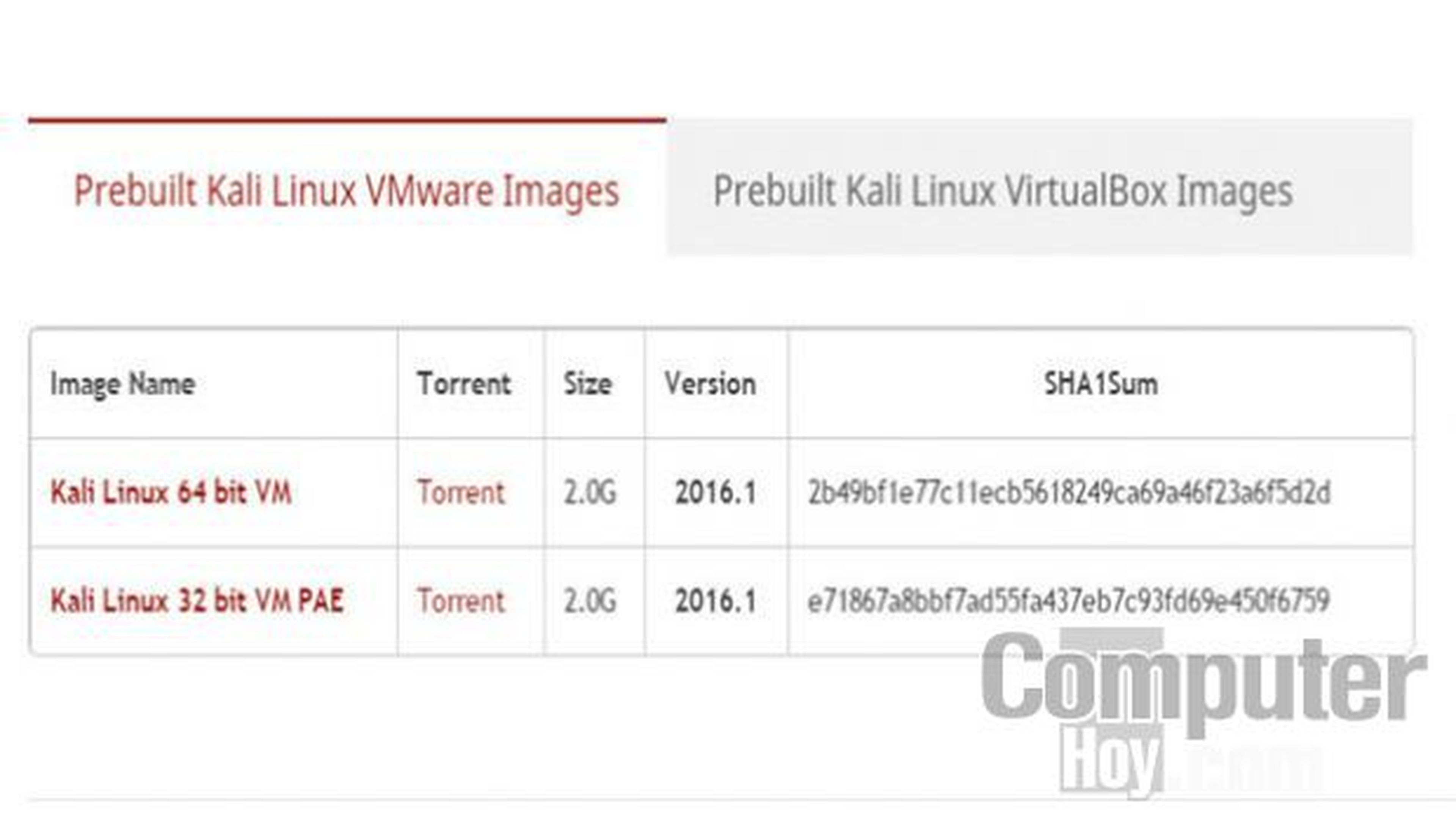 Una de las formas más sencillas para probar Kali Linux es utilizar una de las imágenes preconfiguradas que permiten usar Kali Linux como una máquina virtual.