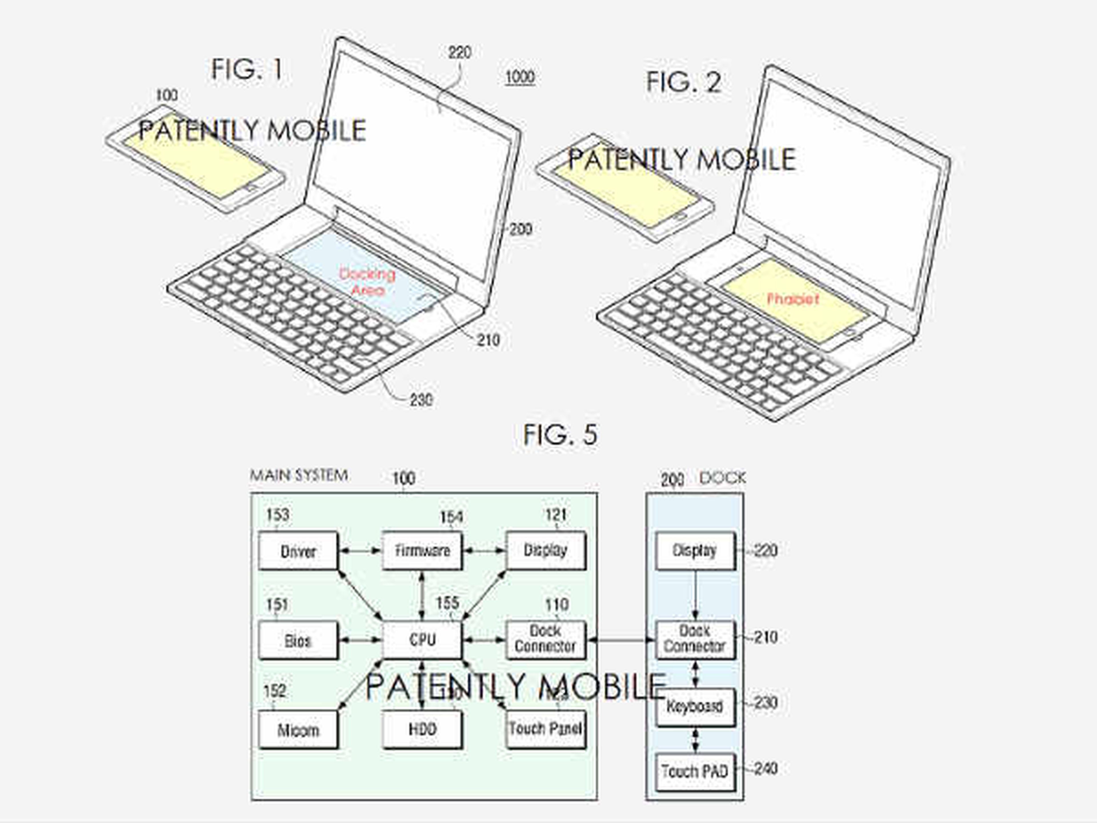 Patente de un dispositivo híbrido de Samsung