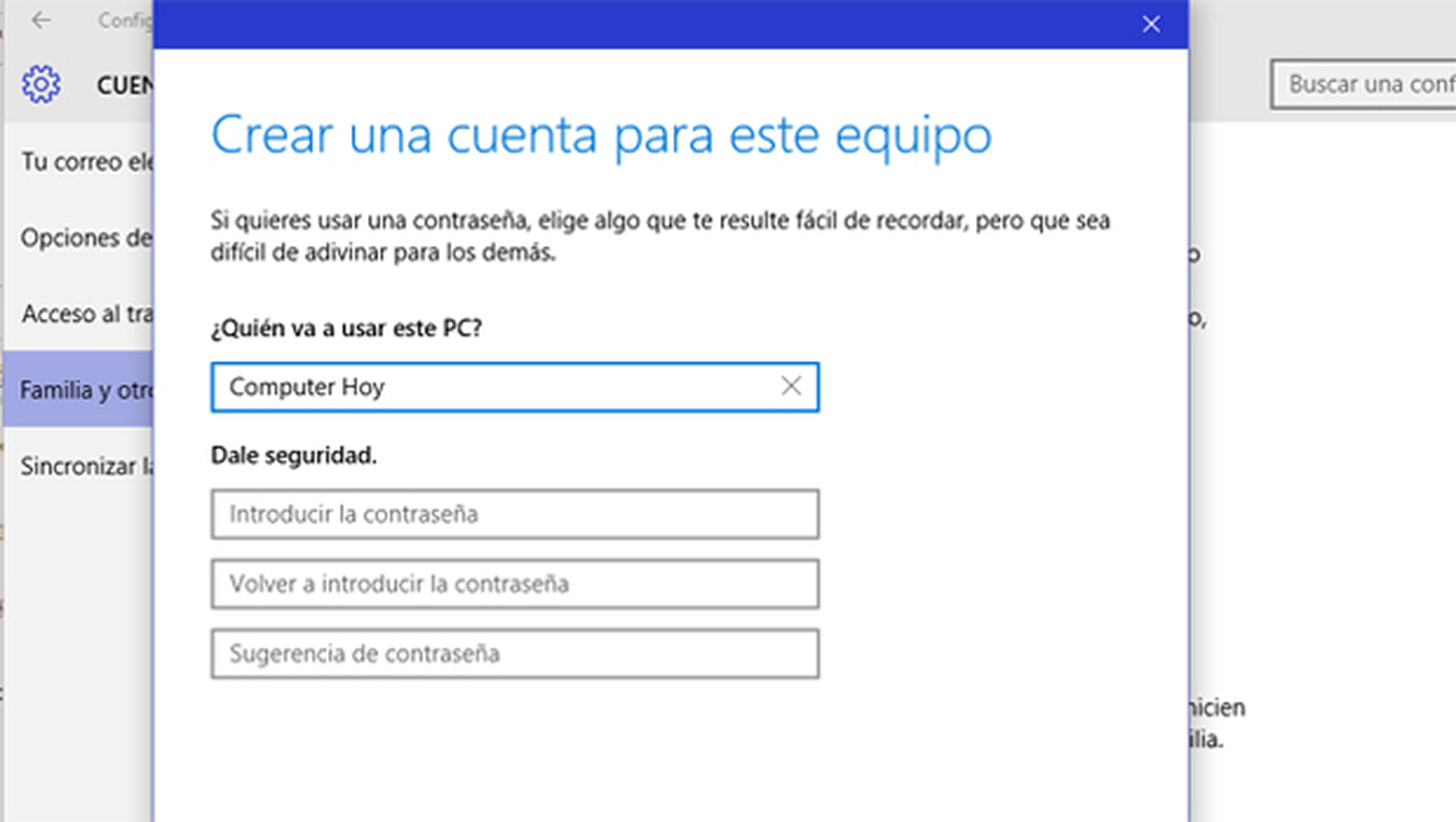 Crear una cuenta local de administrador en WIndows 10