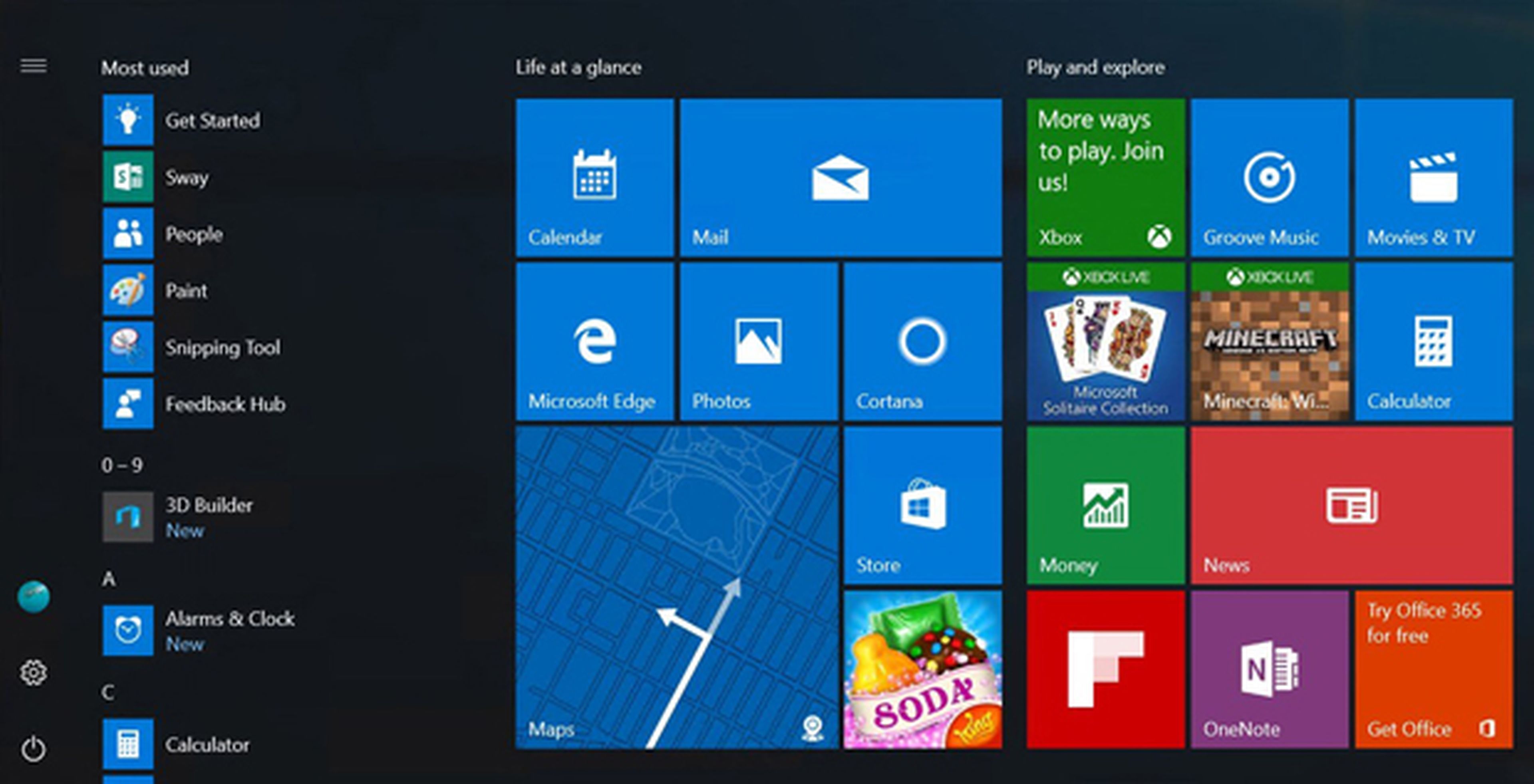 Nuevo menu Inicio Windows 10