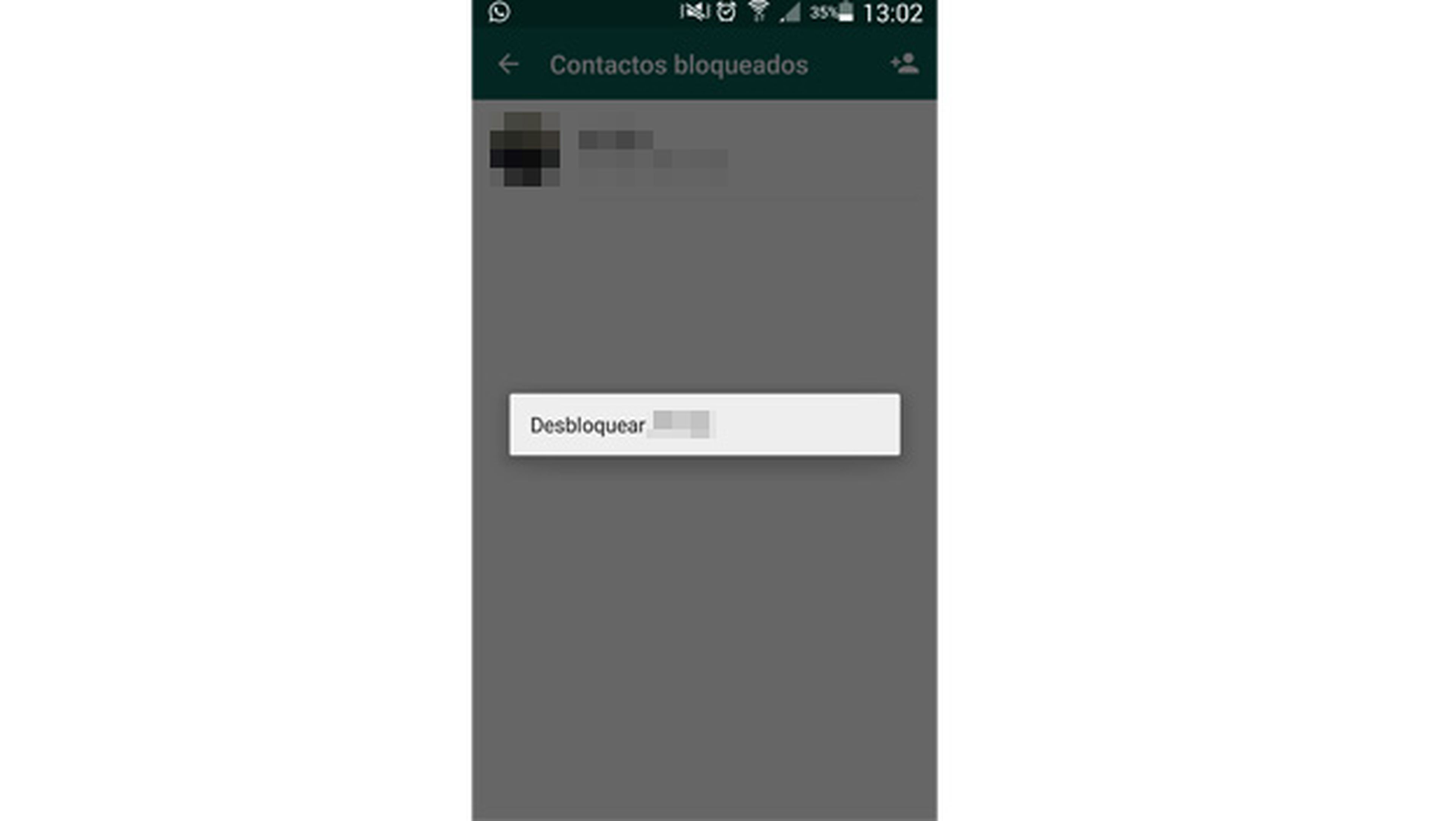 Cómo bloquear a un contacto en Whatsapp