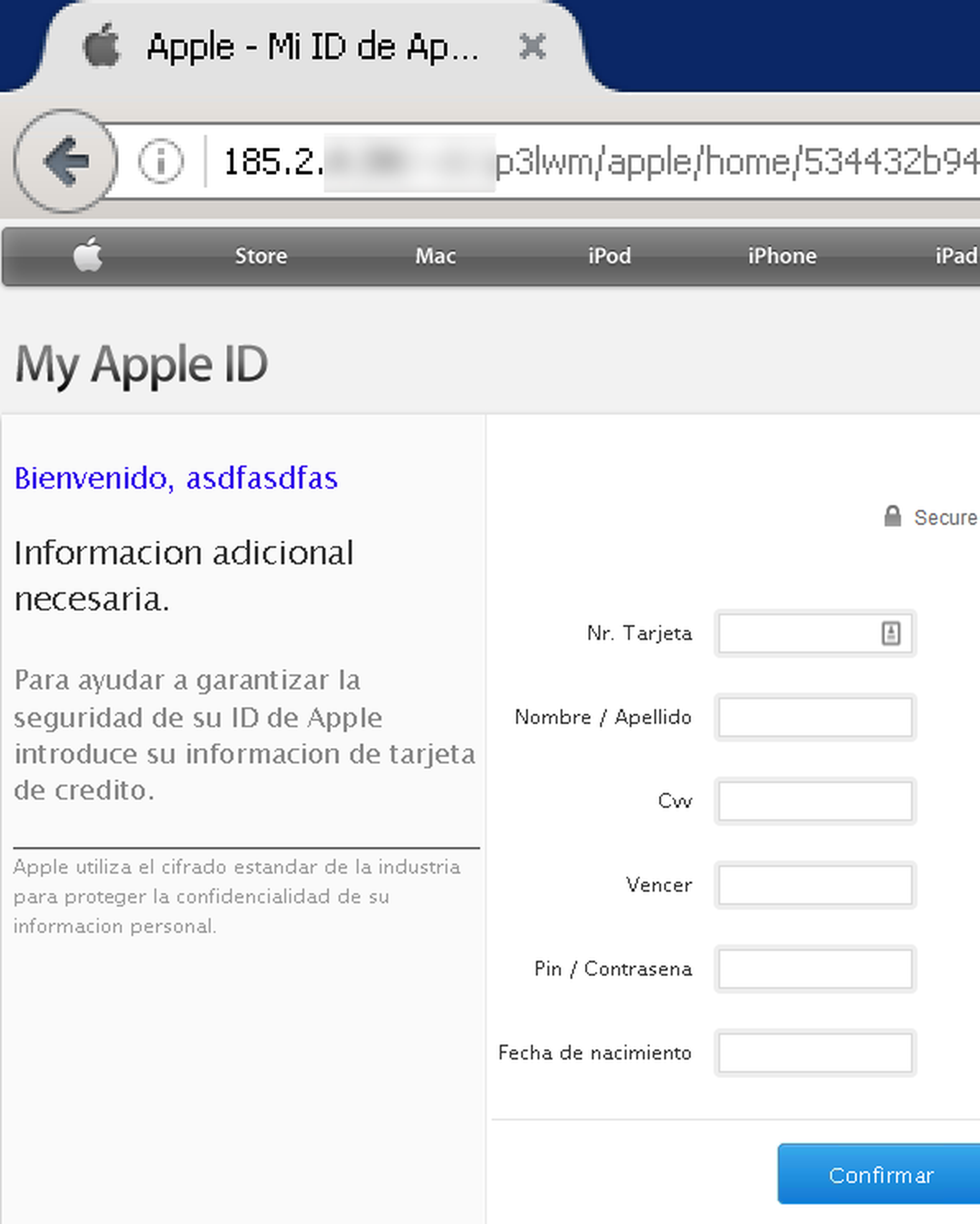 Phishing contra Apple