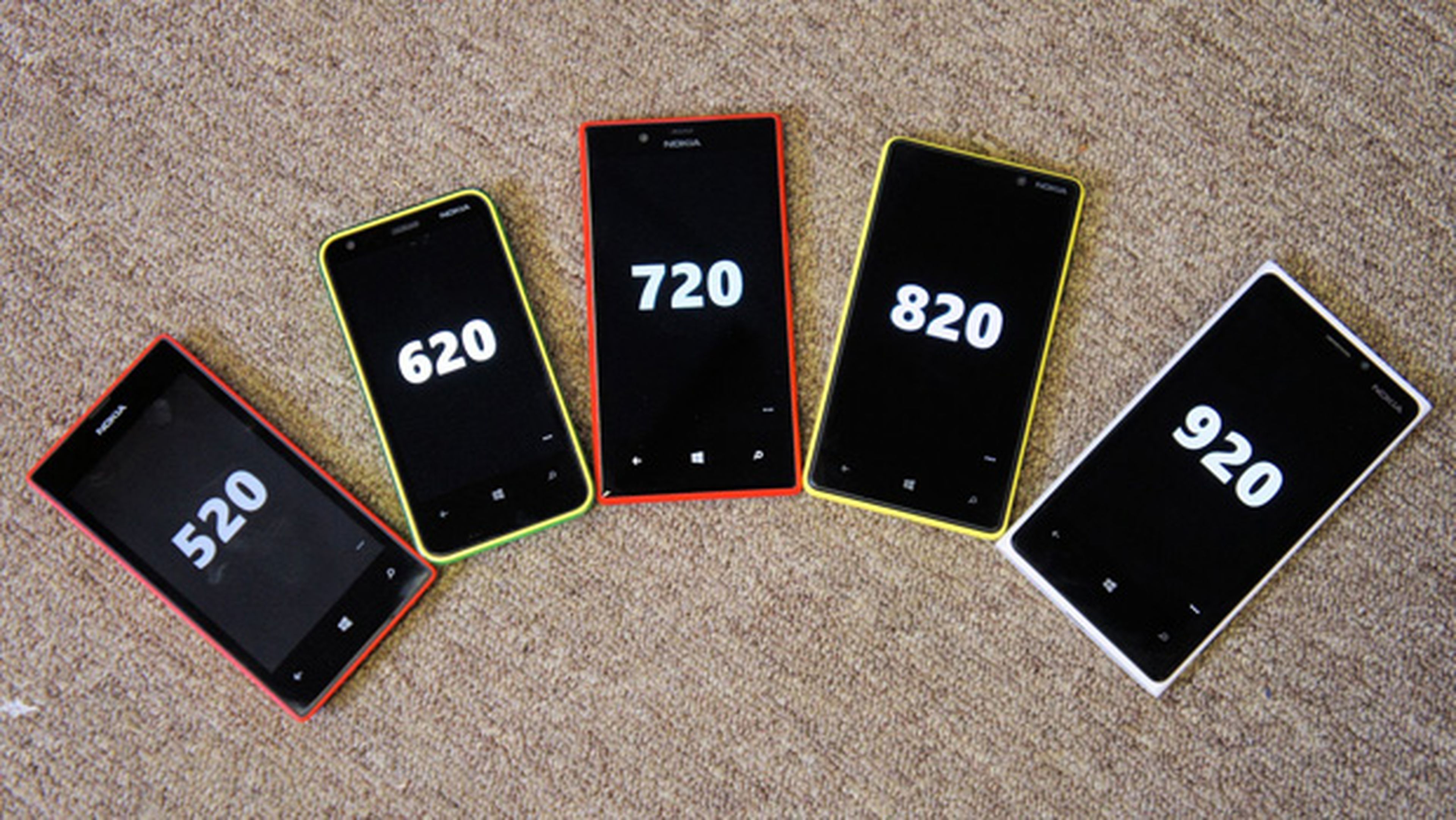 Diferentes modelos de teléfonos Lumia