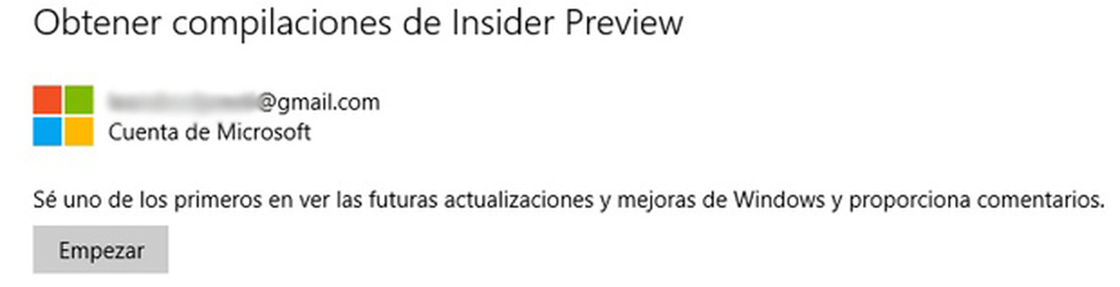 Obtener compilaciones de Insider en Windows 10