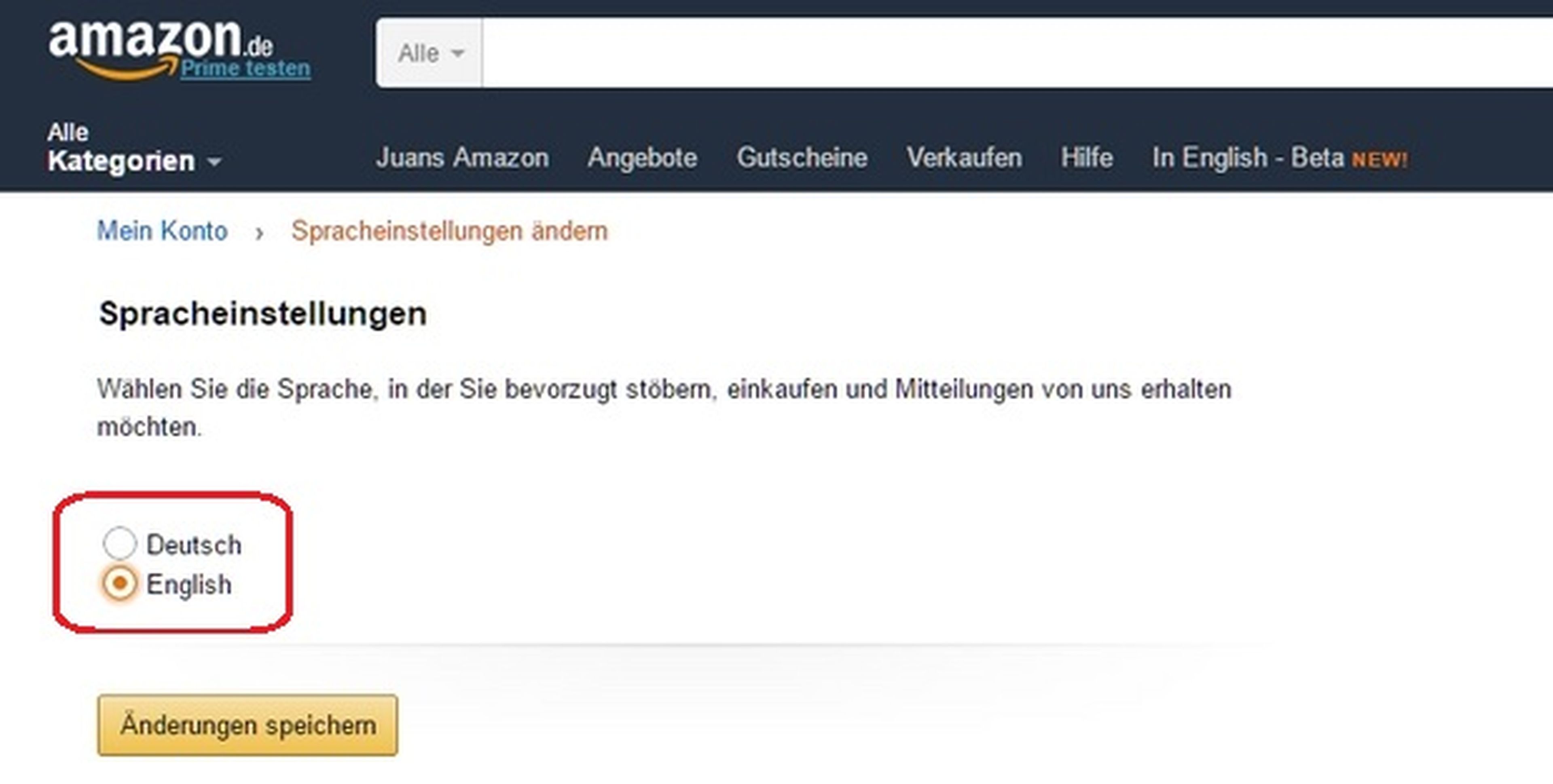 Cómo navegar por Amazon Alemania en inglés