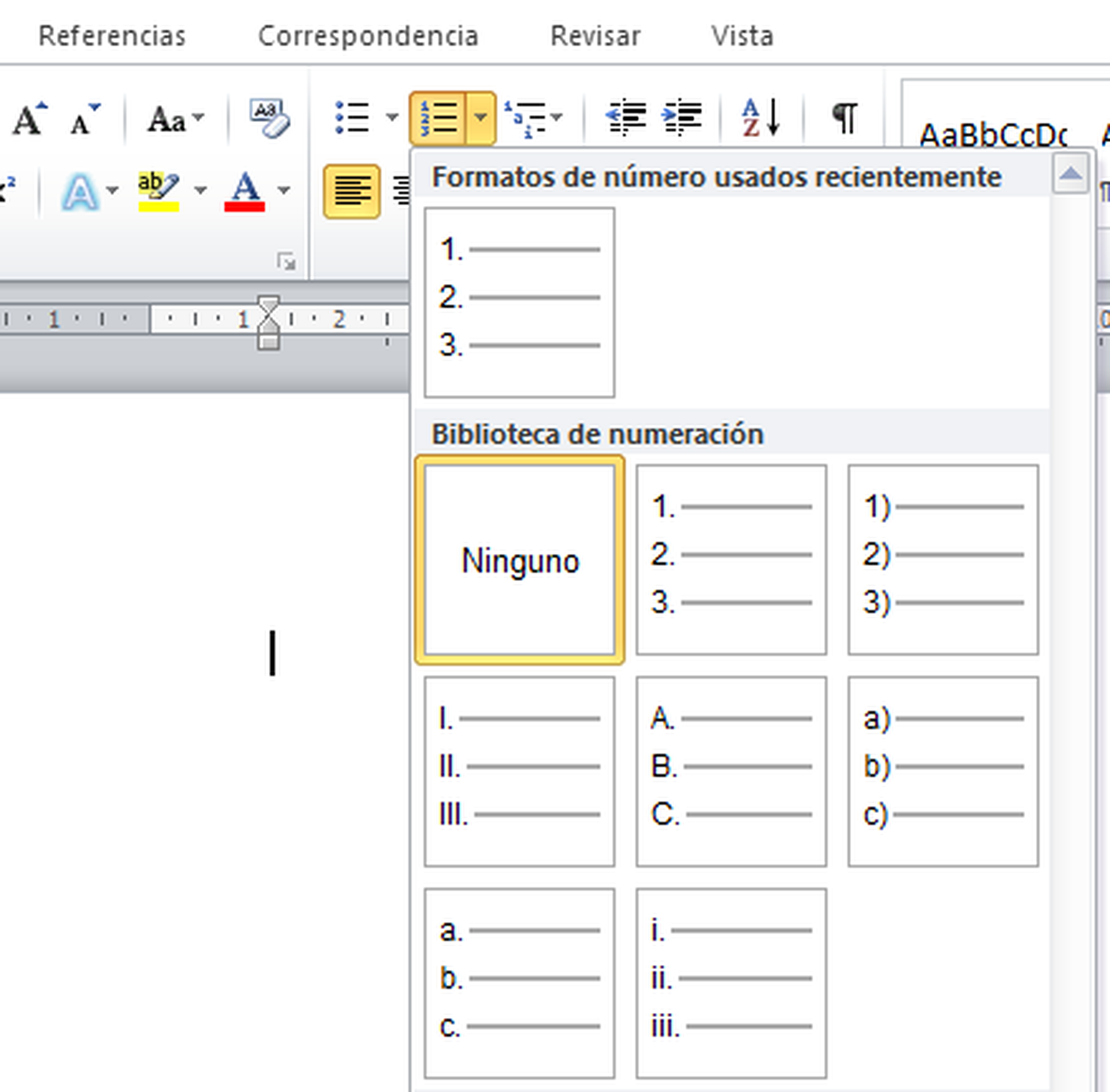 Crear y personalizar listas numeradas en Microsoft Word