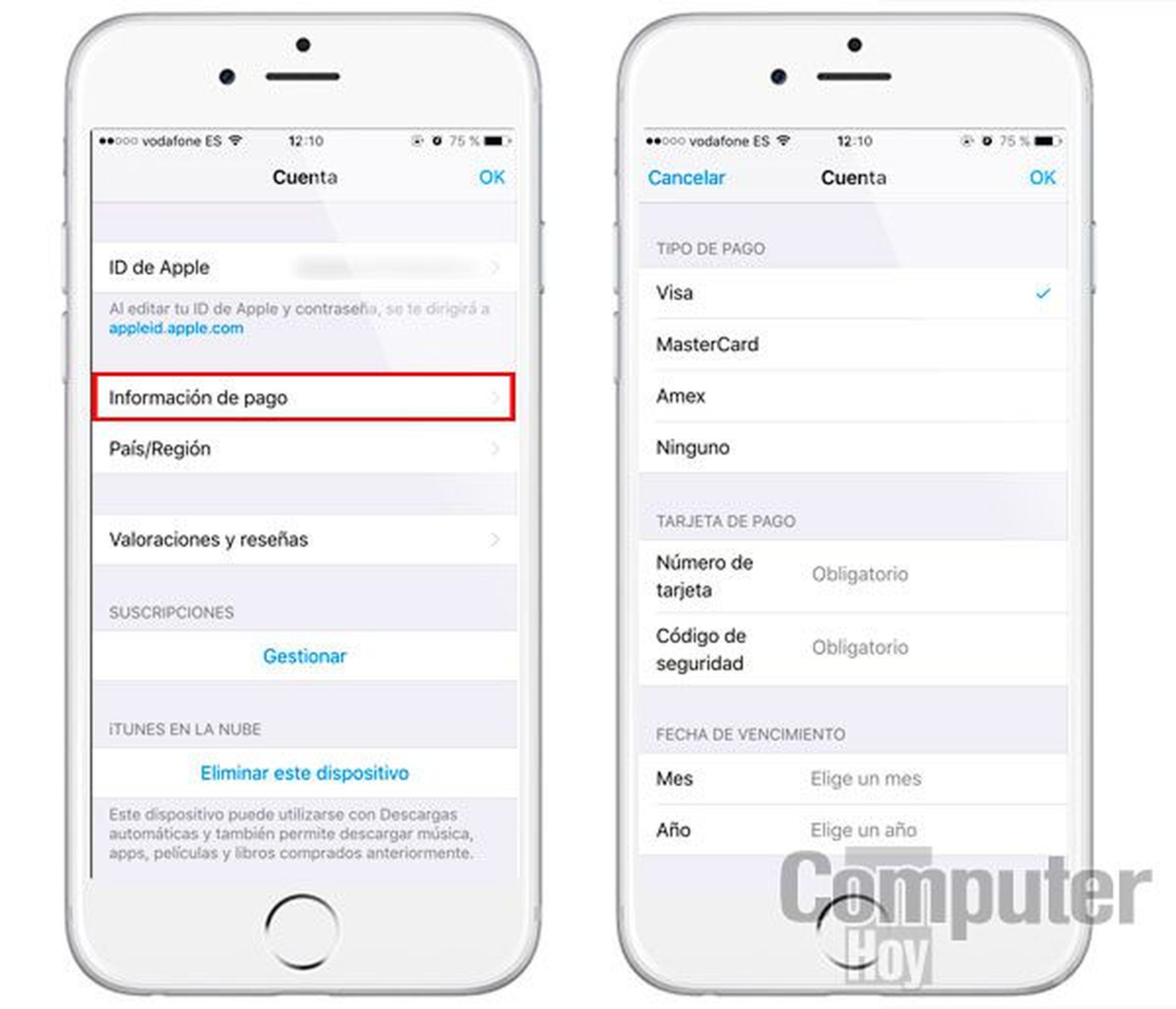 Tutorial datos bancarios ID Apple