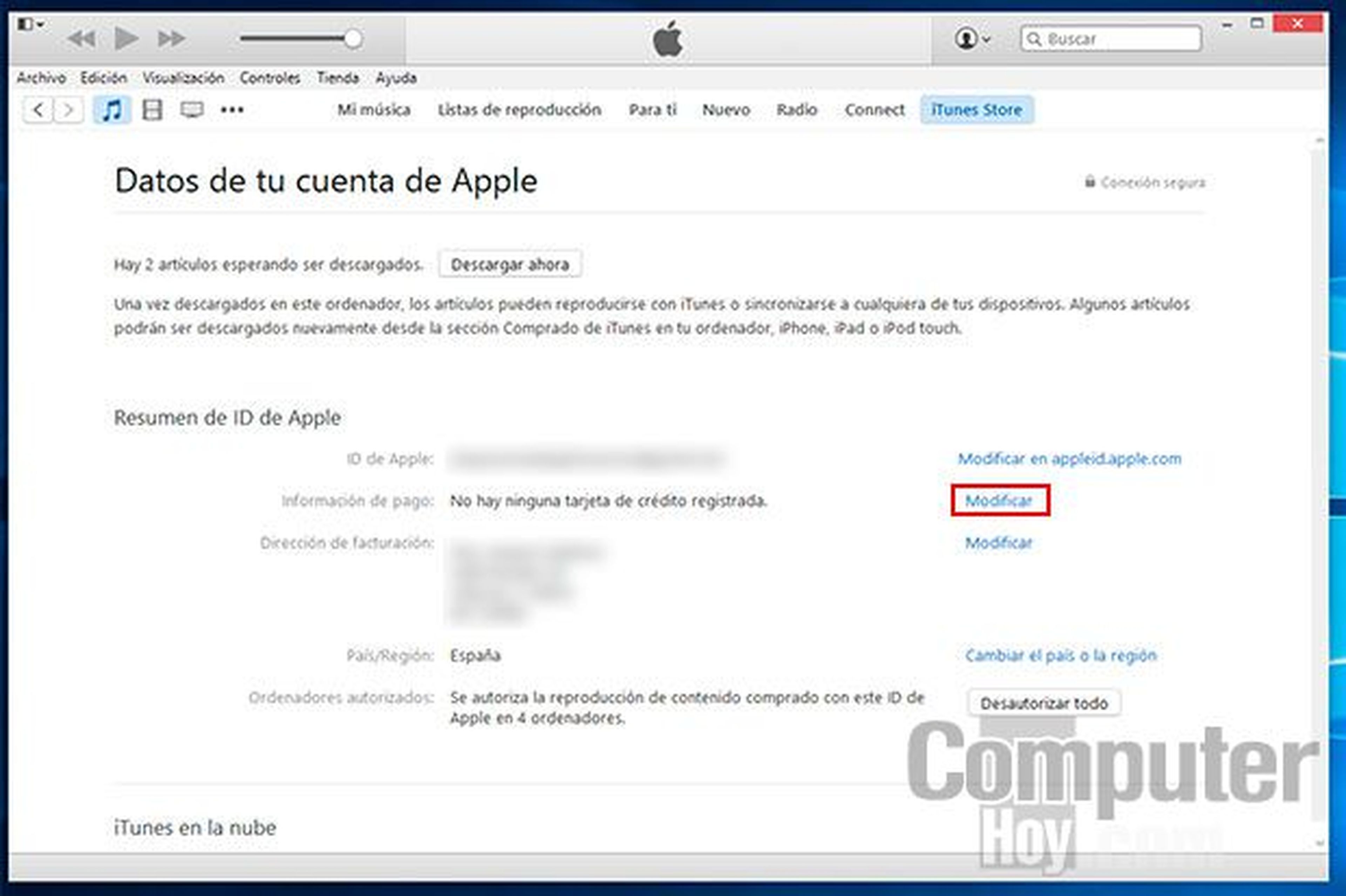 Tutorial datos pago ID Apple