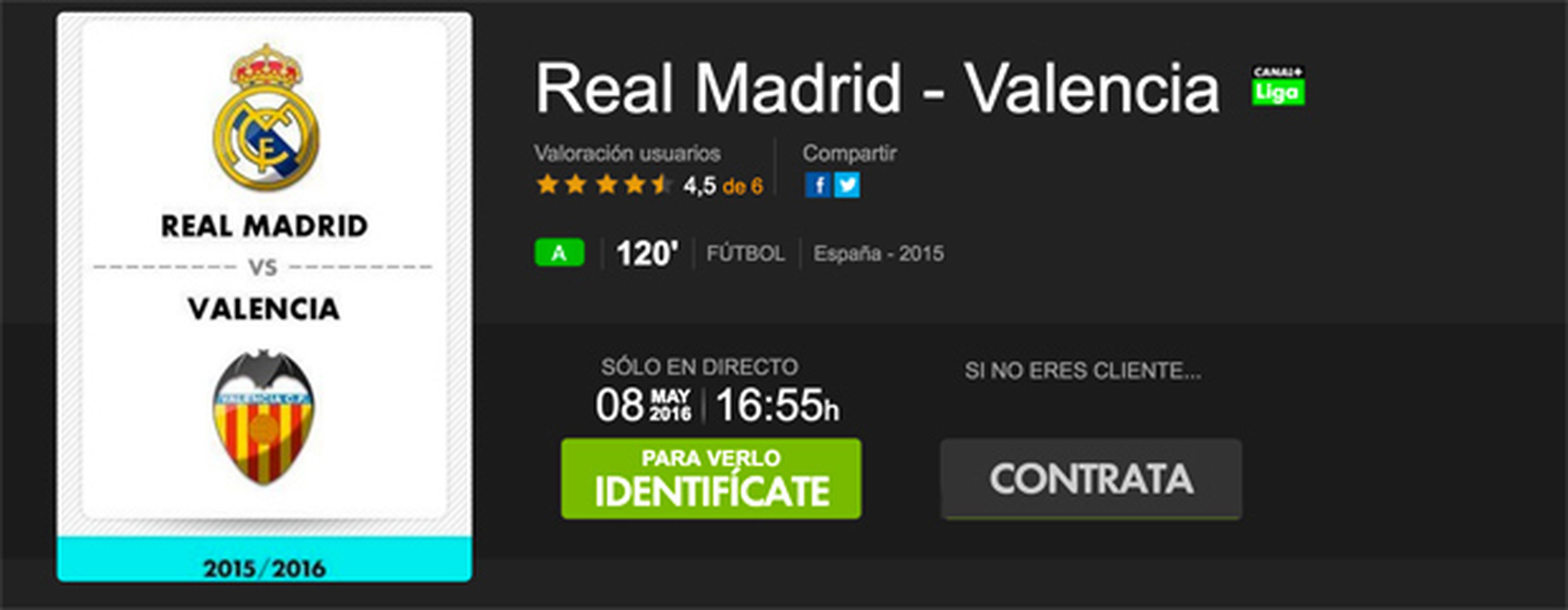 ver online Real Madrid Valencia