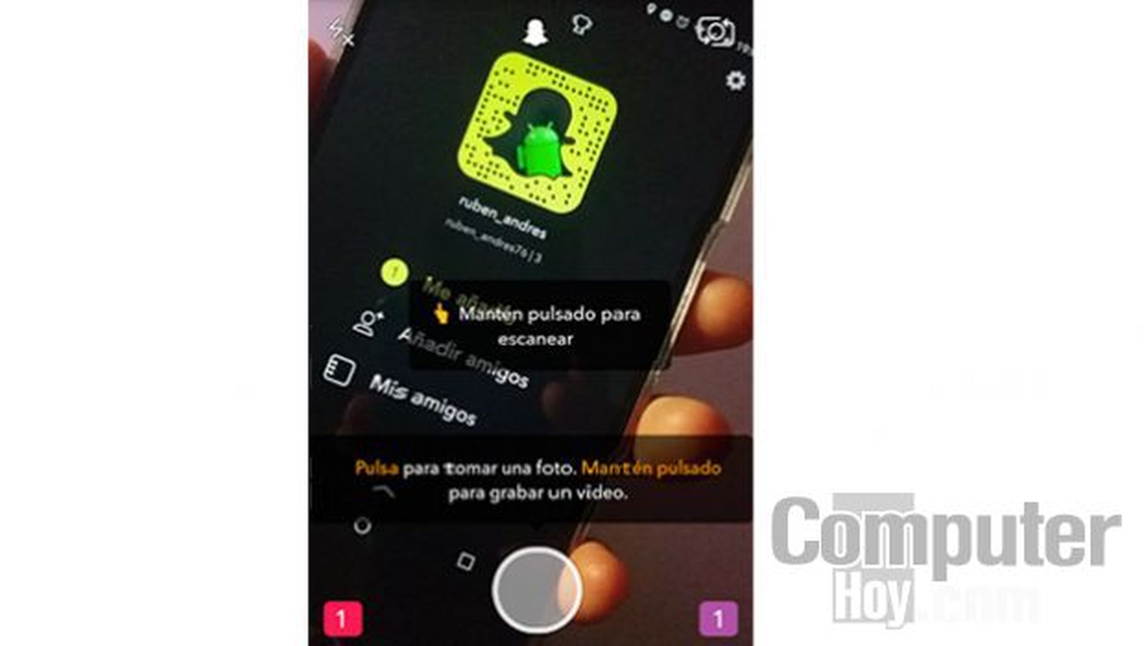 El Snapcode no es más que un código QR que se utiliza como marco amarillo alrededor de la imagen de perfil de Snapchat.