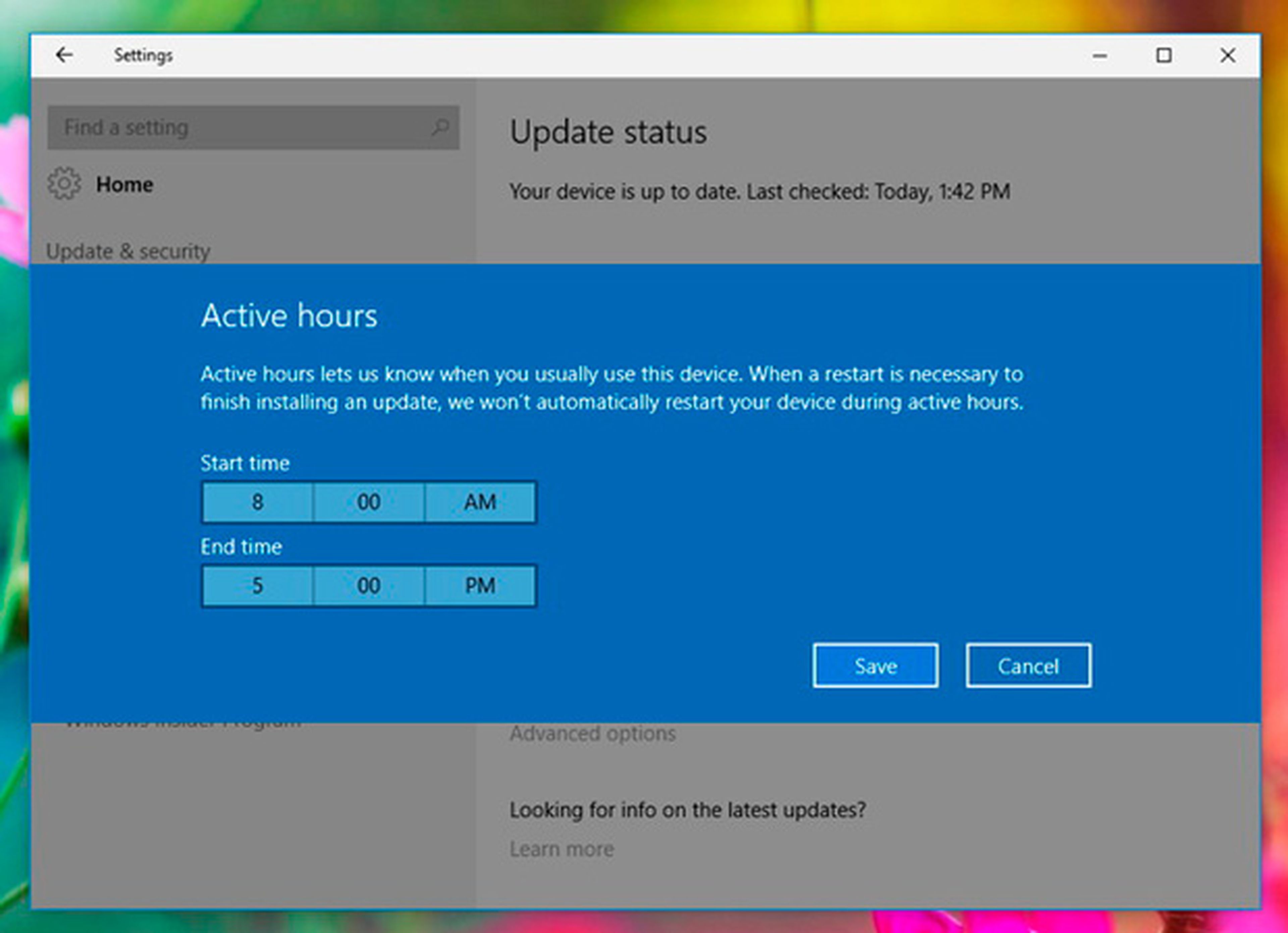 windows 10 actualizaciones horas activas