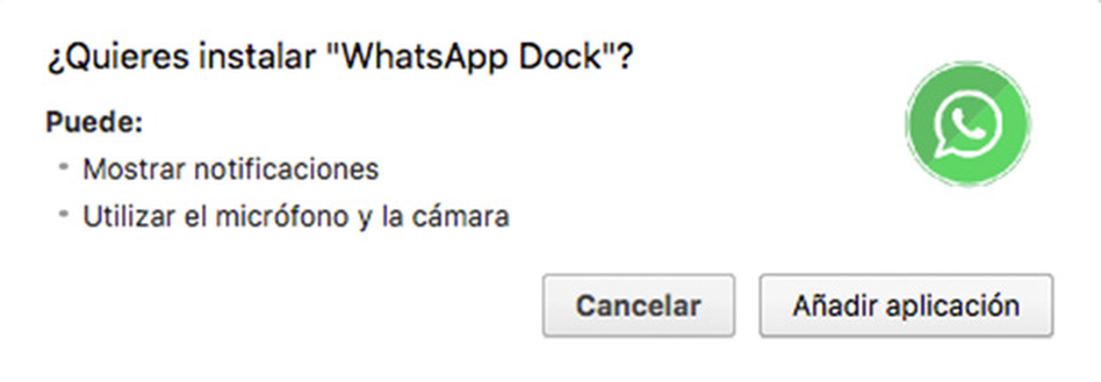 Instalar Whatsapp Dock