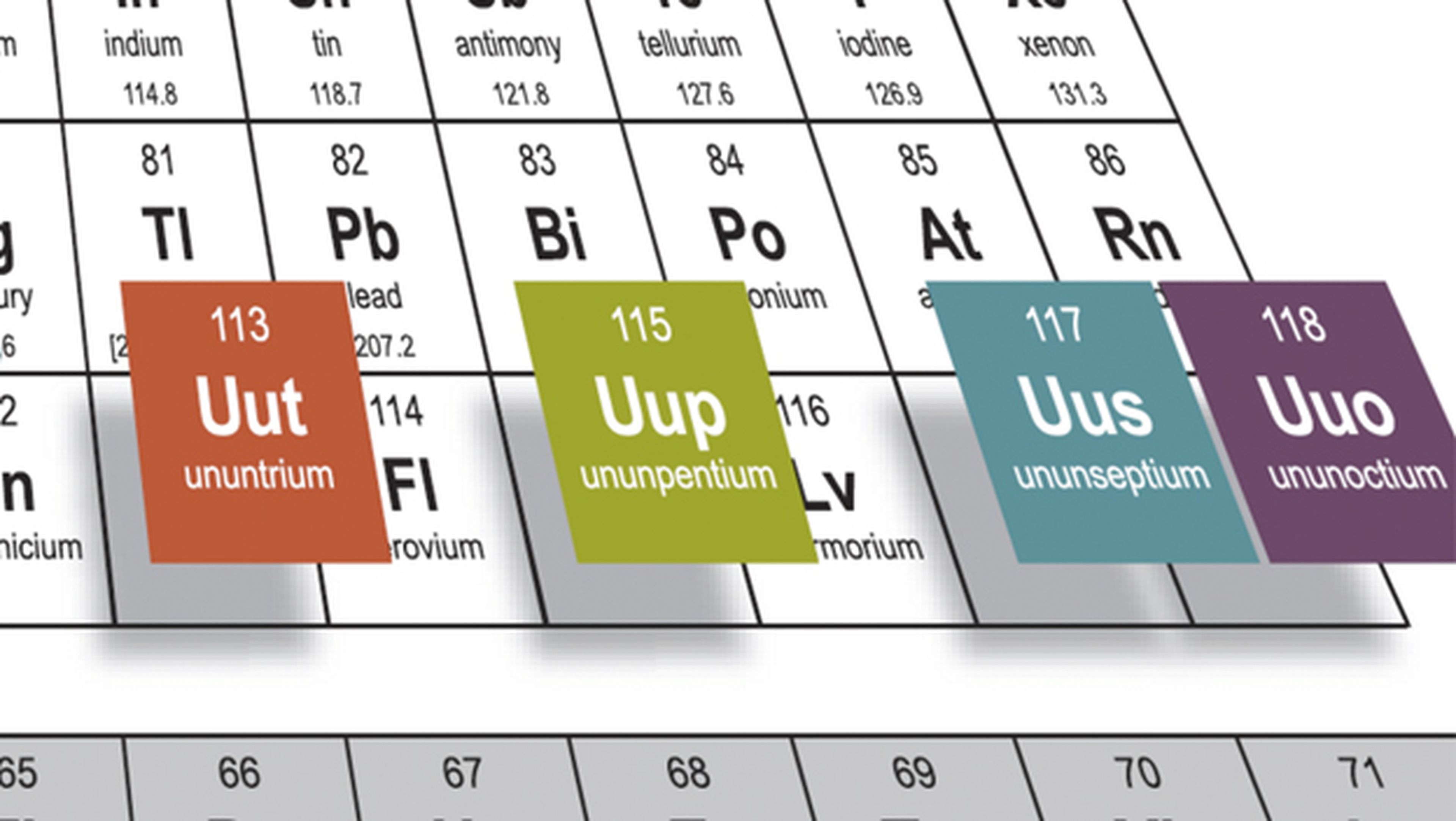 Así se llaman los nuevos elementos de la tabla periódica