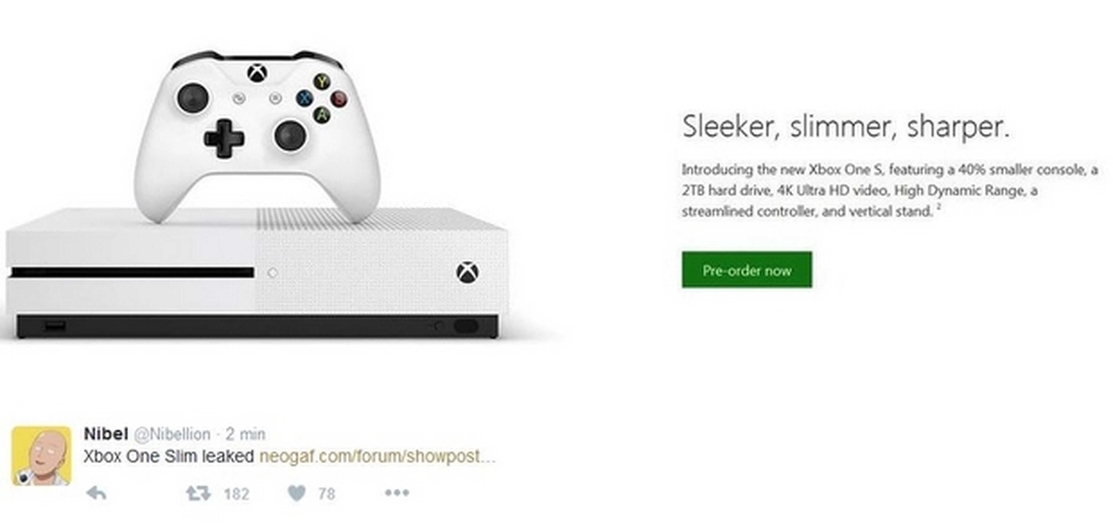 Esta es la nueva Xbox One Slim, con soporte 4K Ultra HD HDR