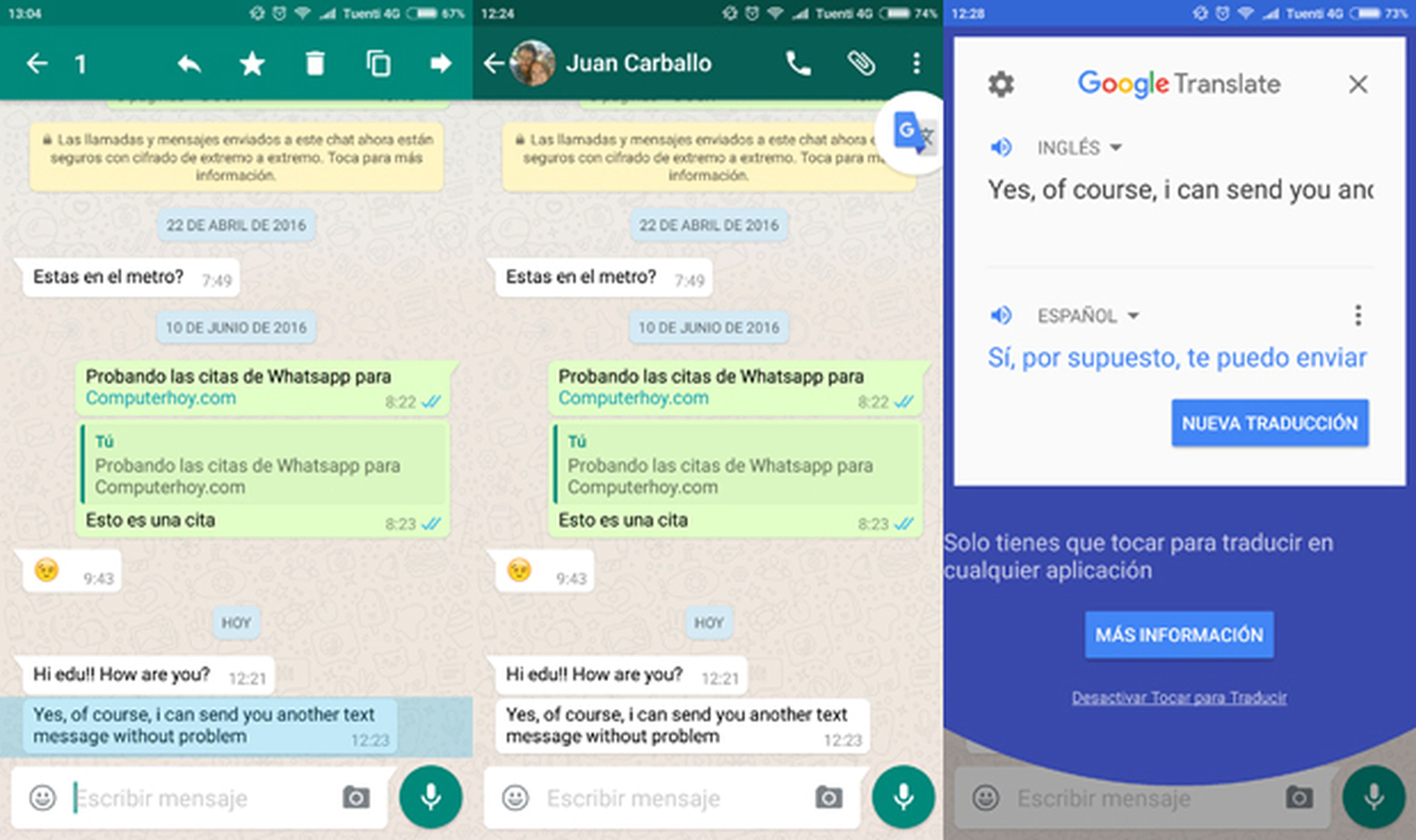 Cómo utilizar el Traductor de Google en WhatsApp