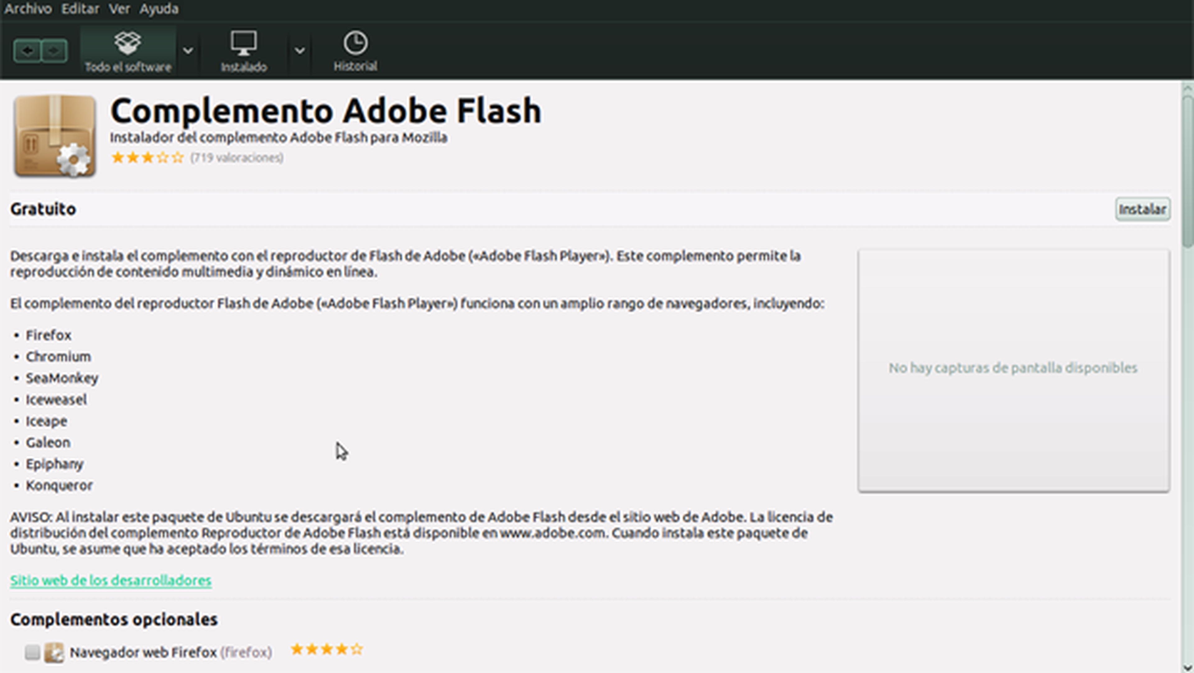 Flash Player para Firefox