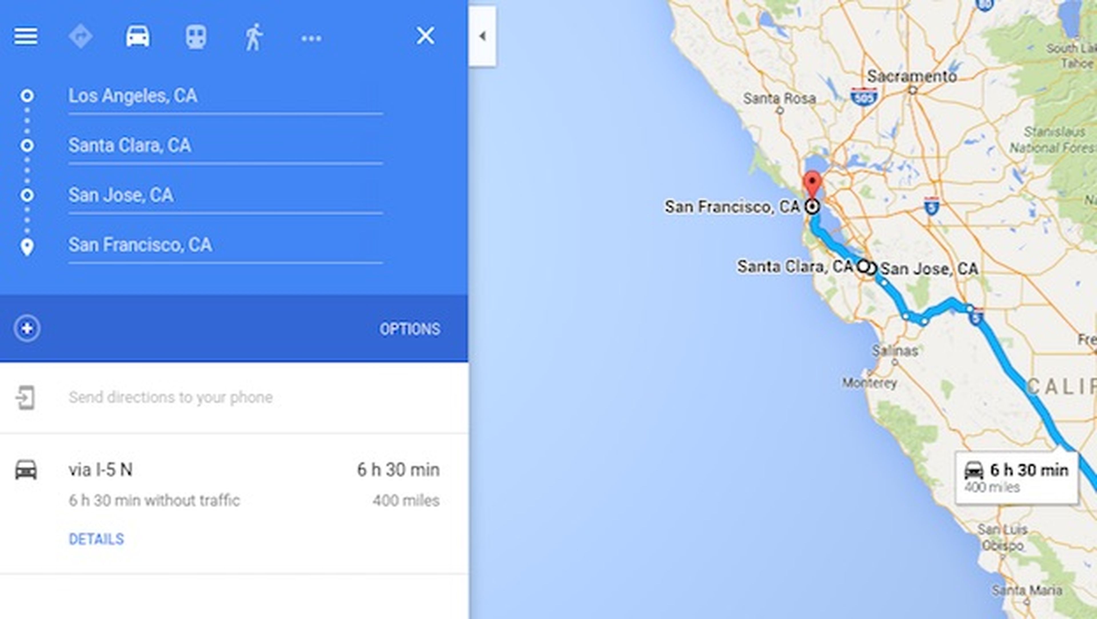 Google Maps permitirá trazar rutas con destinos múltiples