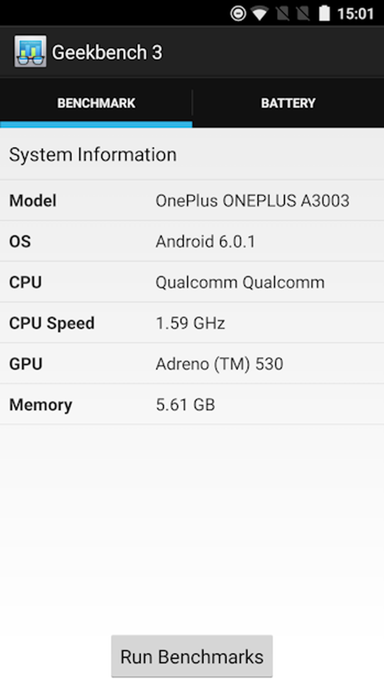 OnePlus 3 Geekbench