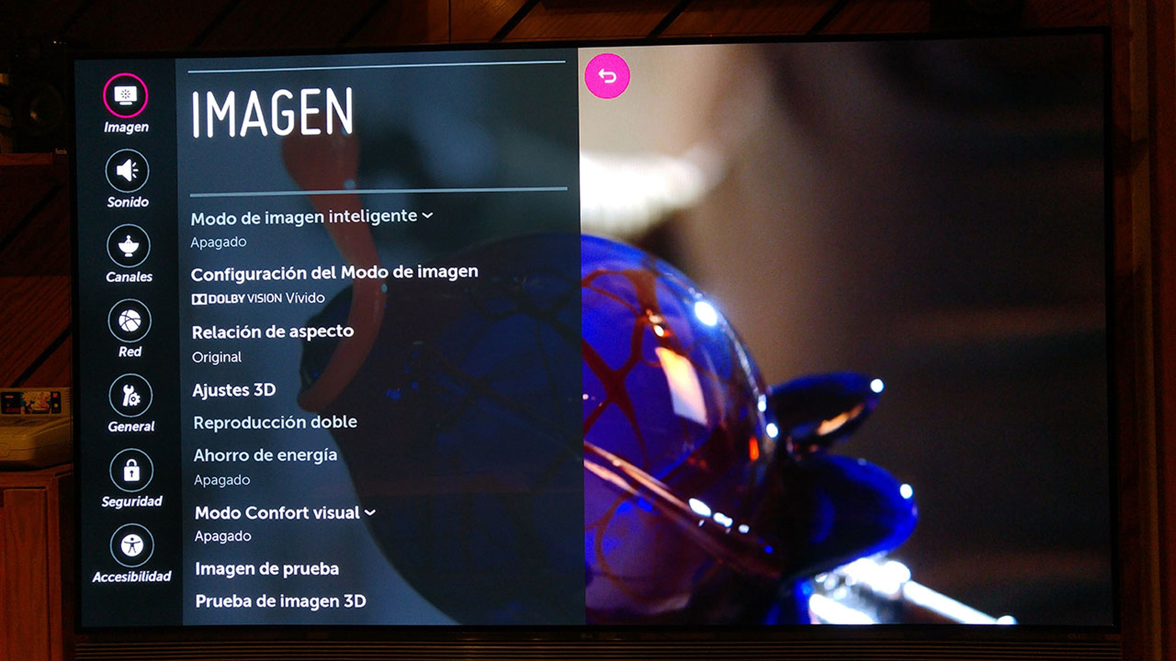 Configuración de la imagen en el LG OLED65E6V