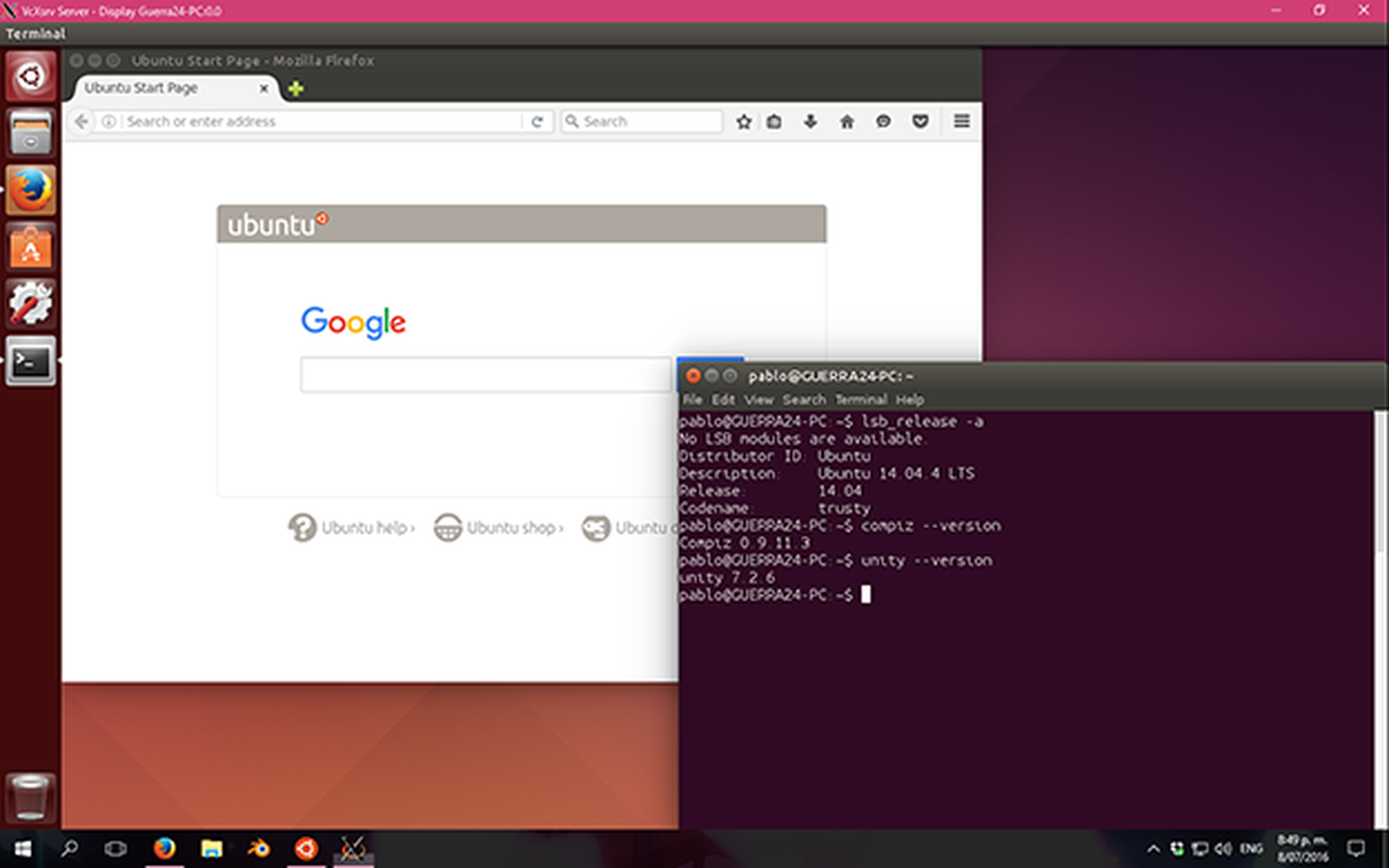 Consiguen ejecutar Unity de Ubuntu en Windows 10