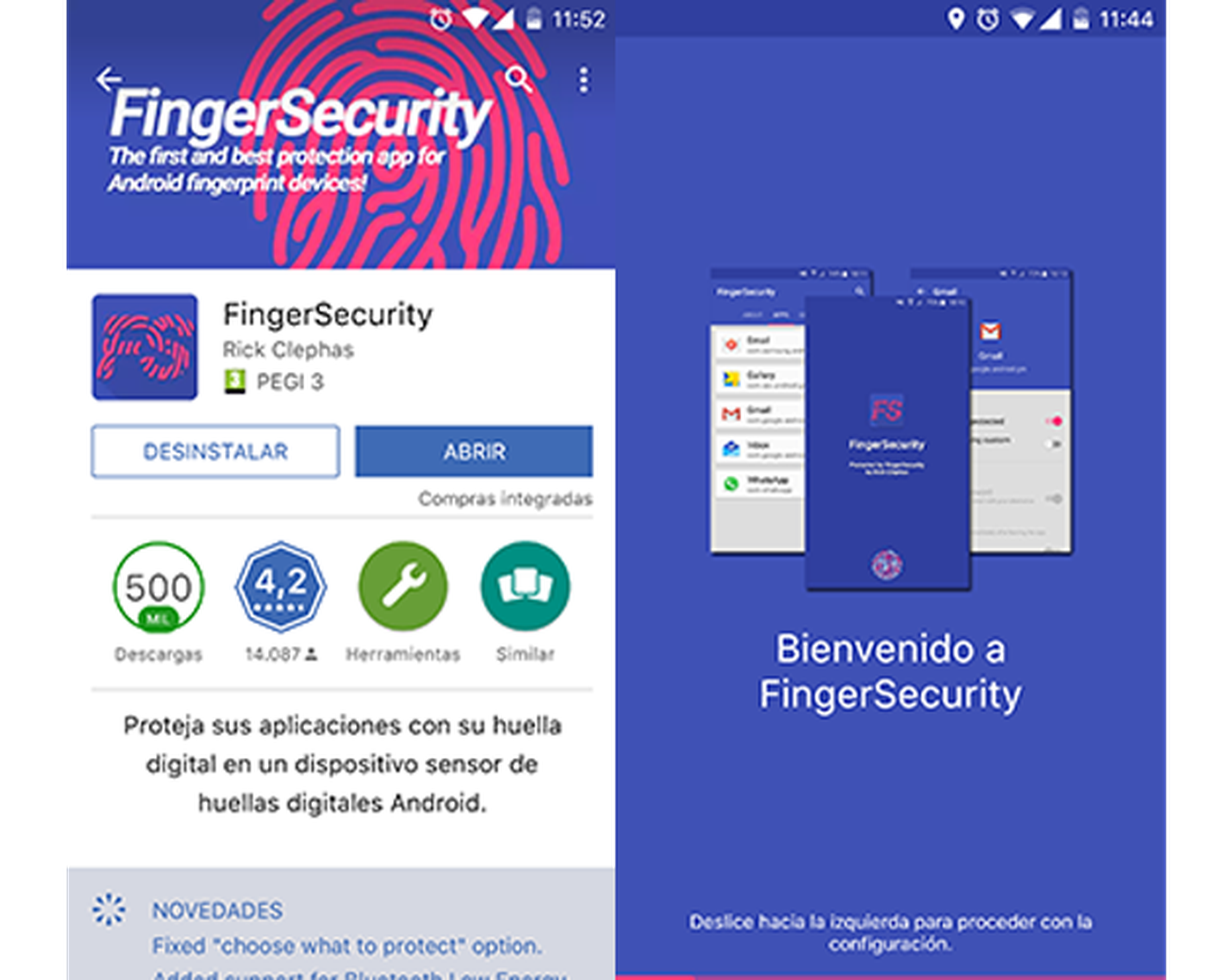 Instala FingerSecurity desde Google Play