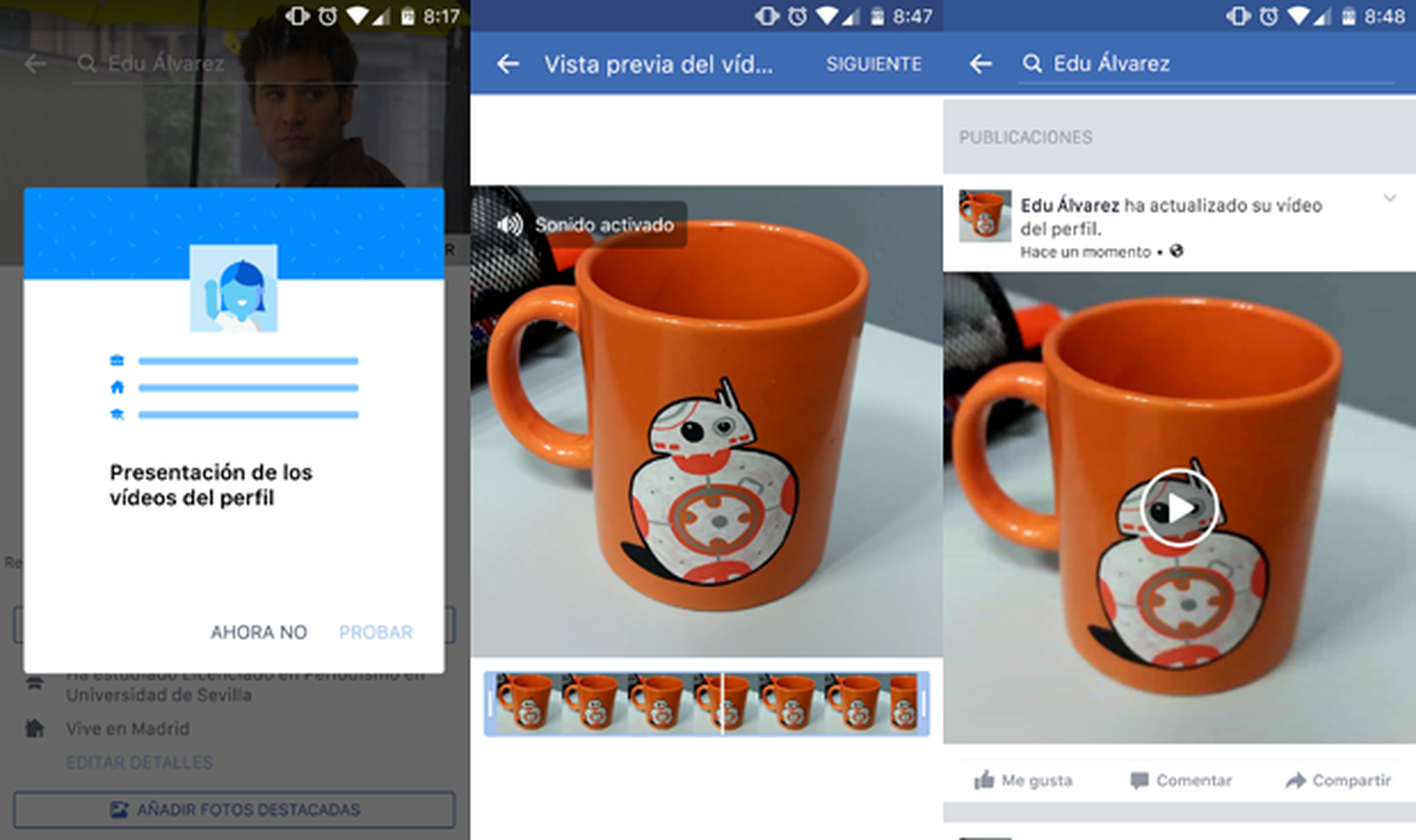 Ya puedes poner un vídeo de perfil en Facebook desde España