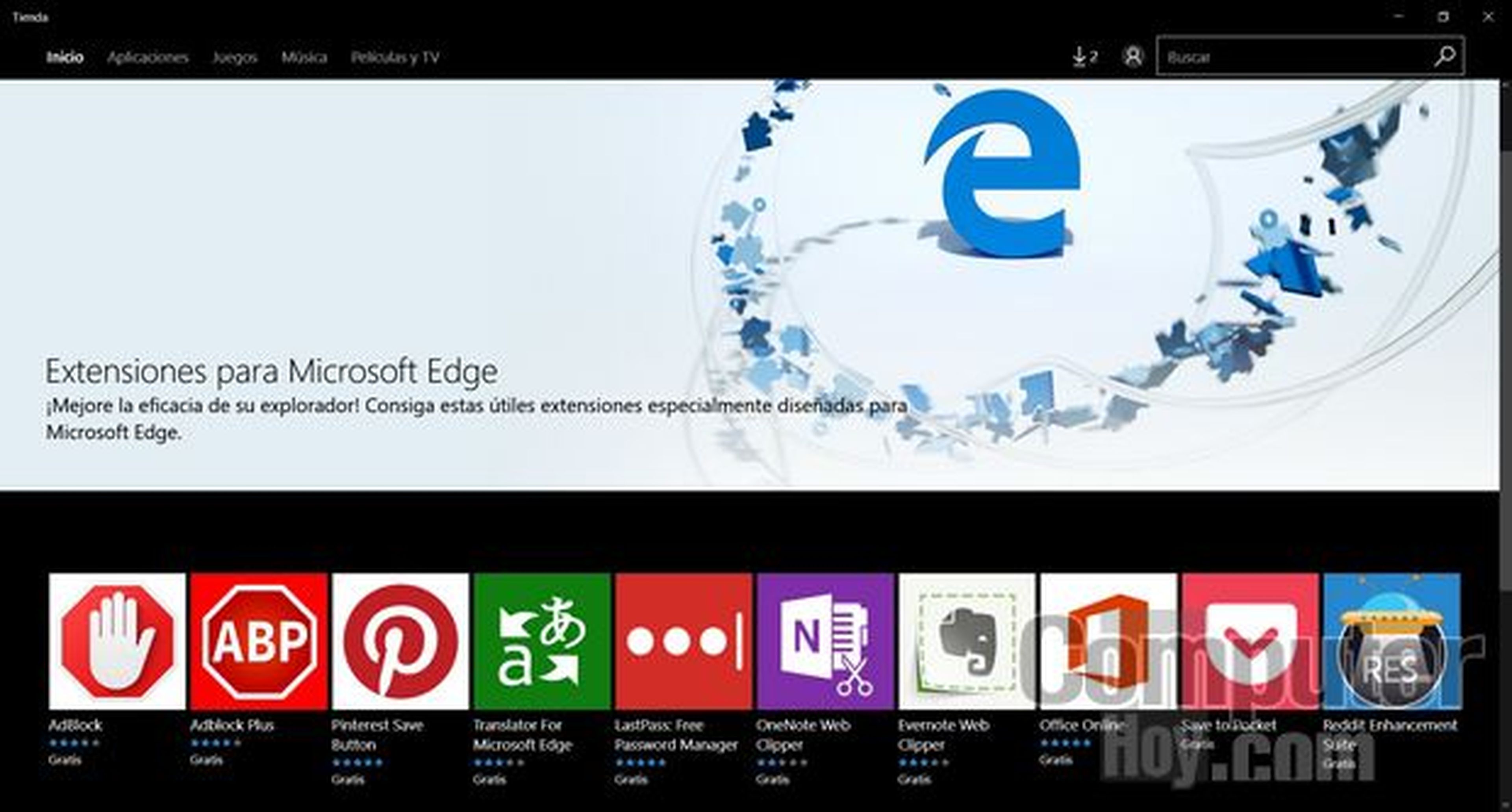 Cómo instalar extensiones en el navegador Edge de Windows 10