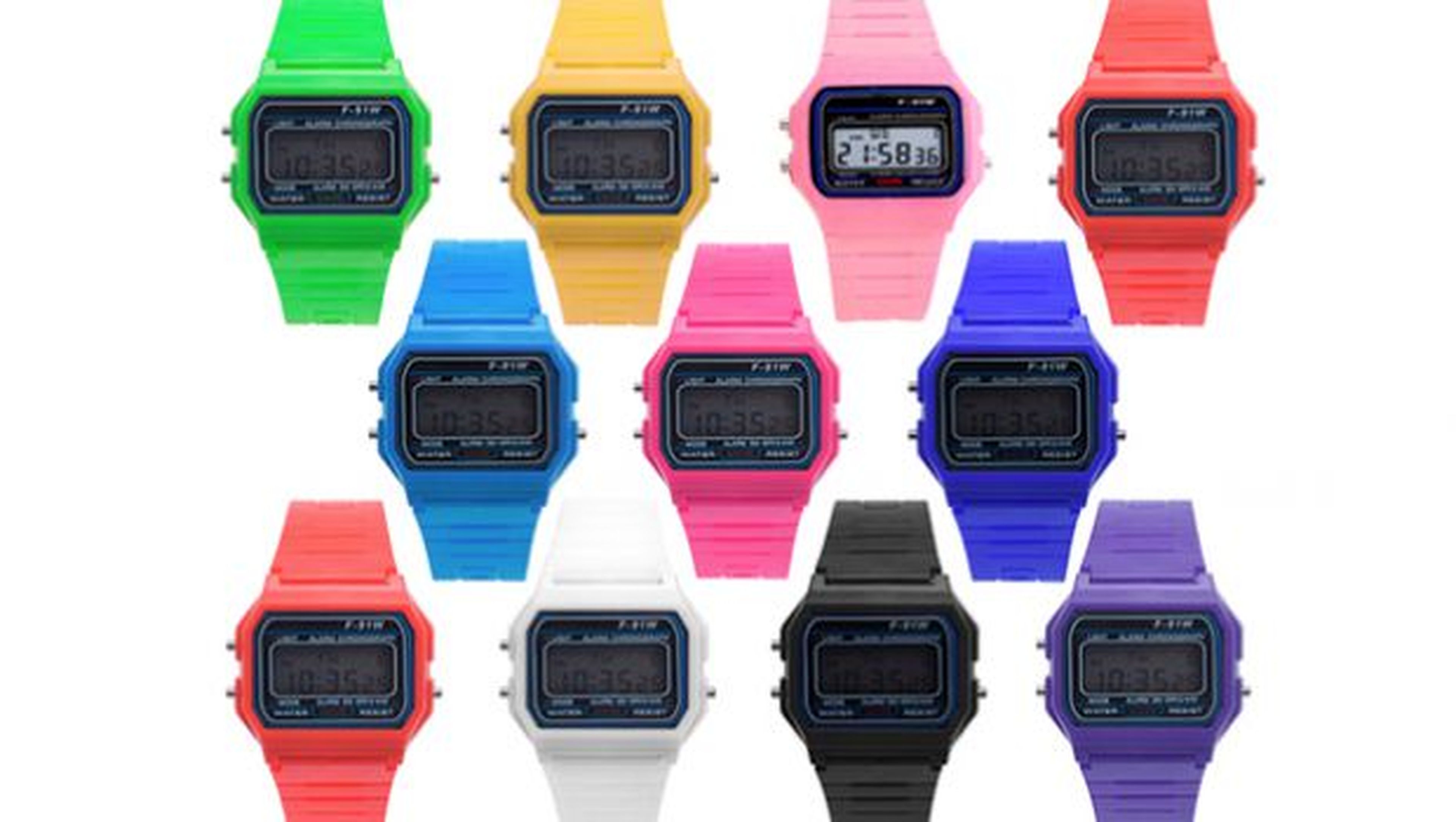 Reloj digital de colores