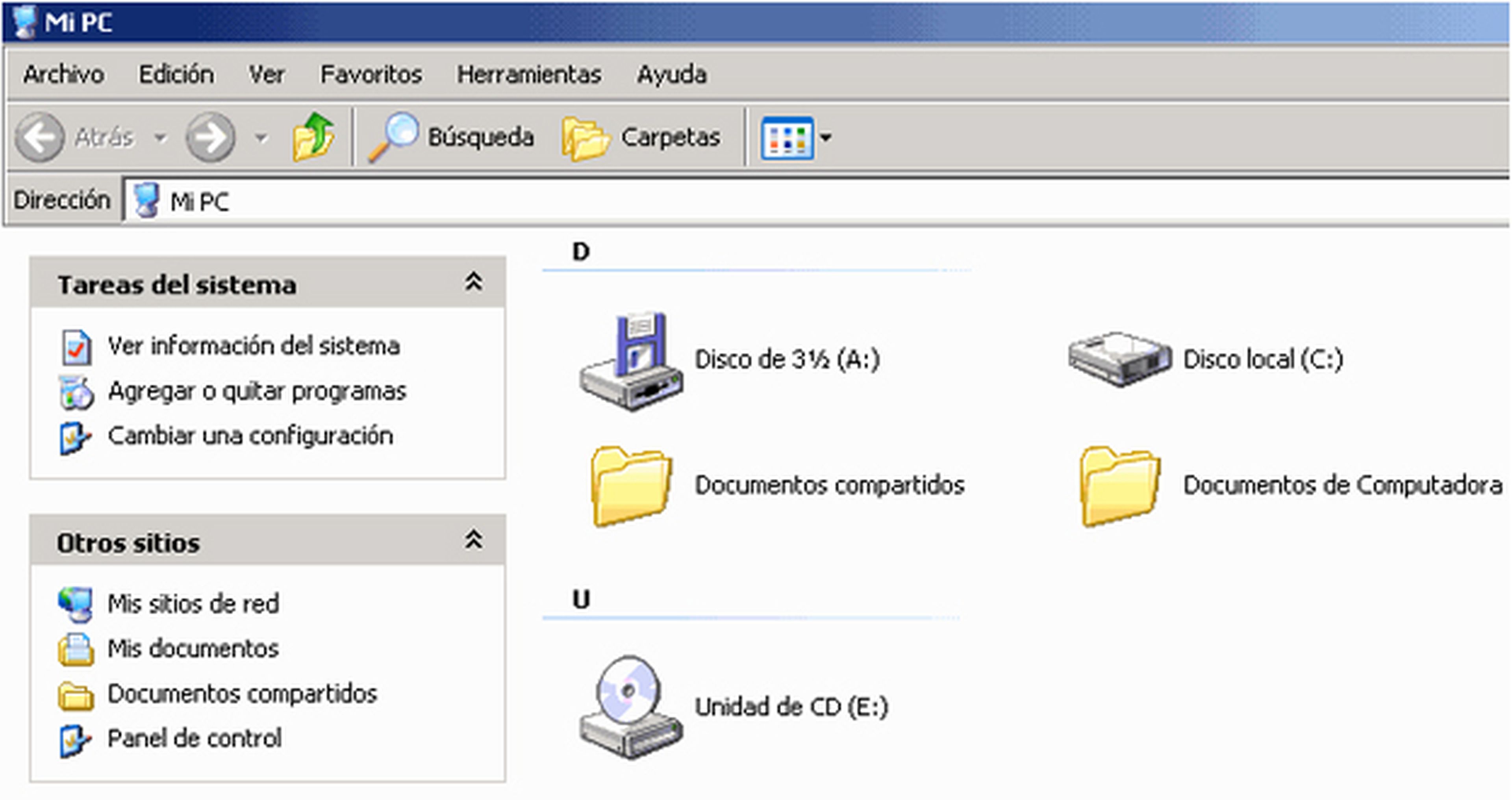Unidad de disquetes en Windows XP