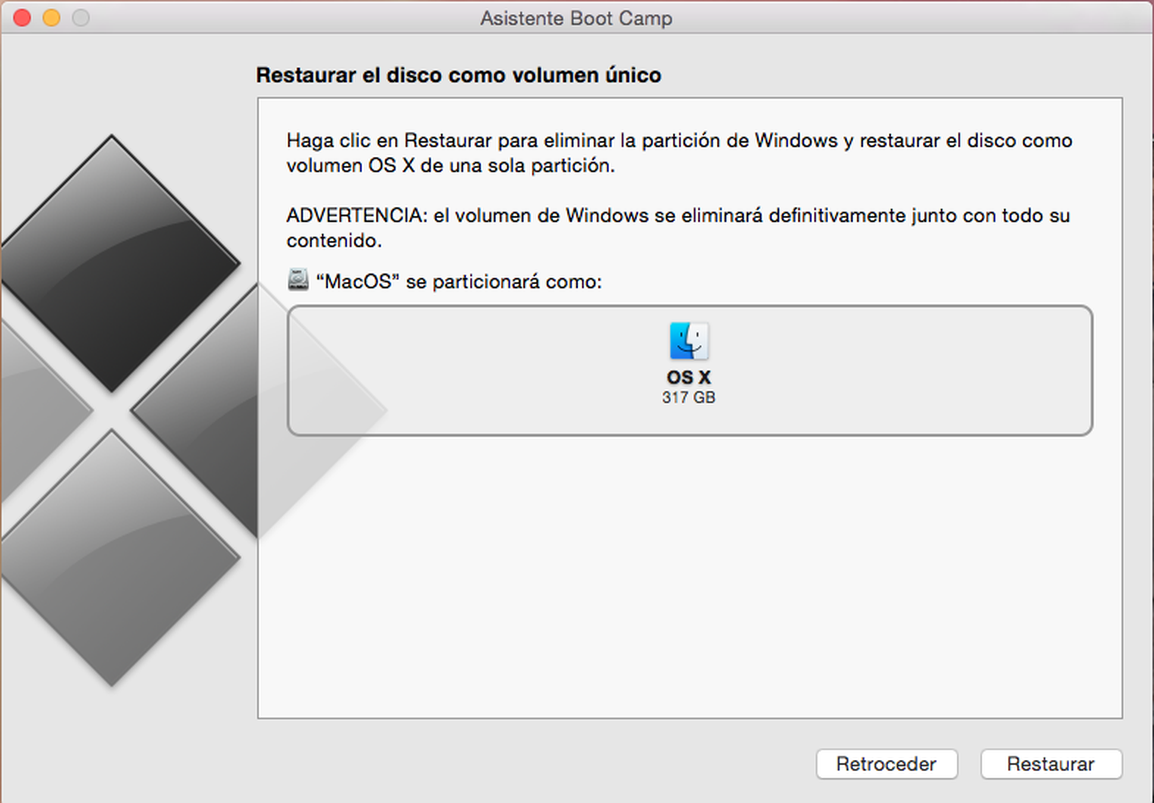 eliminar particion Windows en Mac
