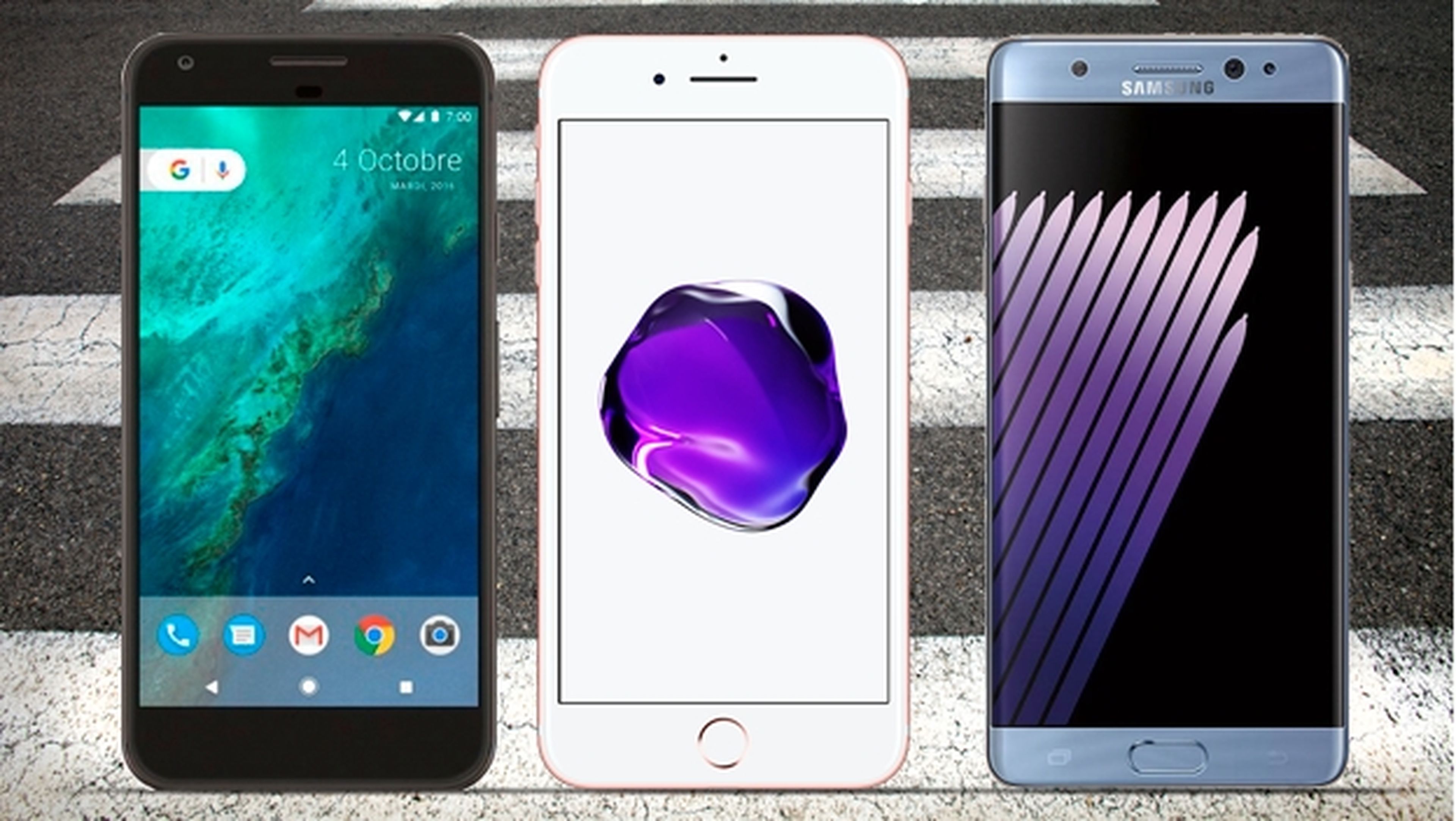 Comparativa: Google Pixel XL vs iPhone 7 Plus vs Samsung Galaxy S7 Edge vs Note7 vs LG V20