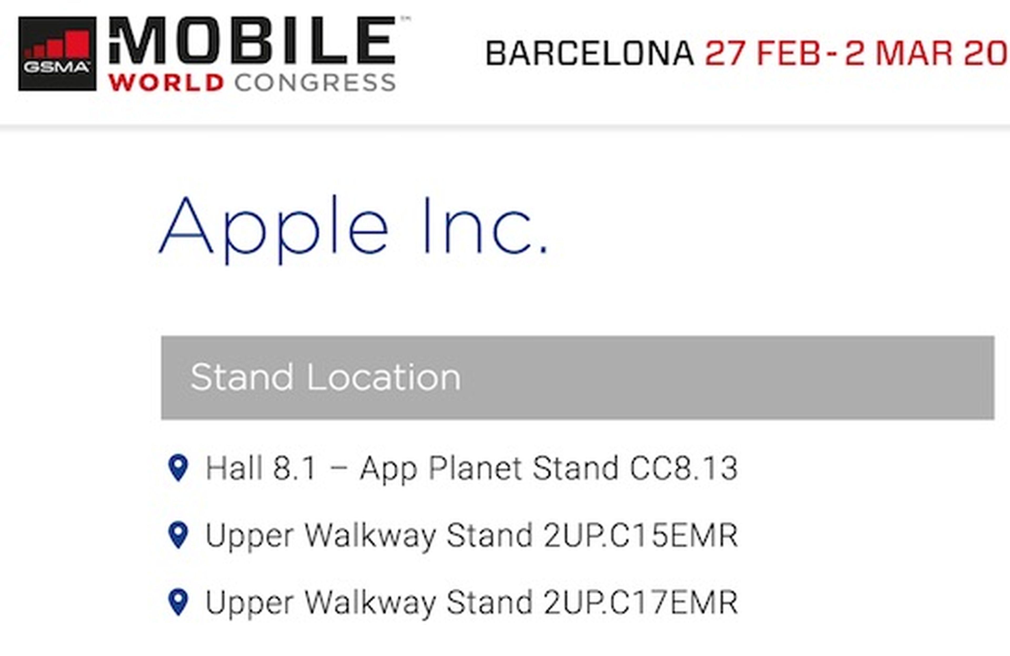 Apple estará en el Mobile World Congress 2017 de Barcelona