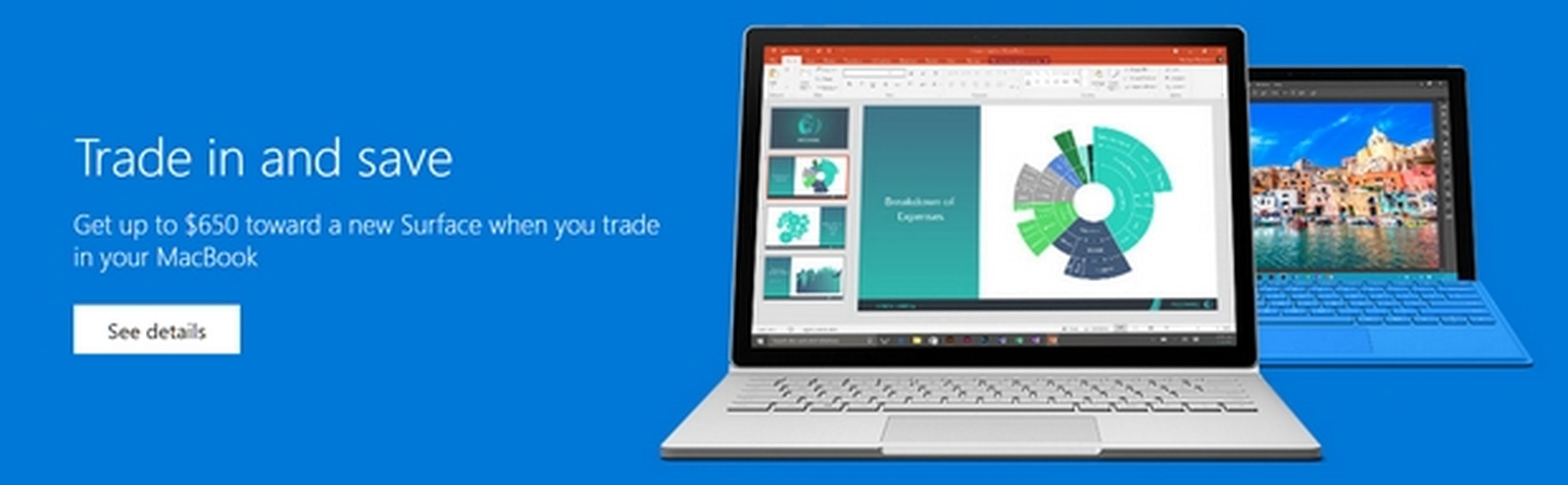 Microsoft te paga 650 dólares si cambias tu MacBook por Surface Book