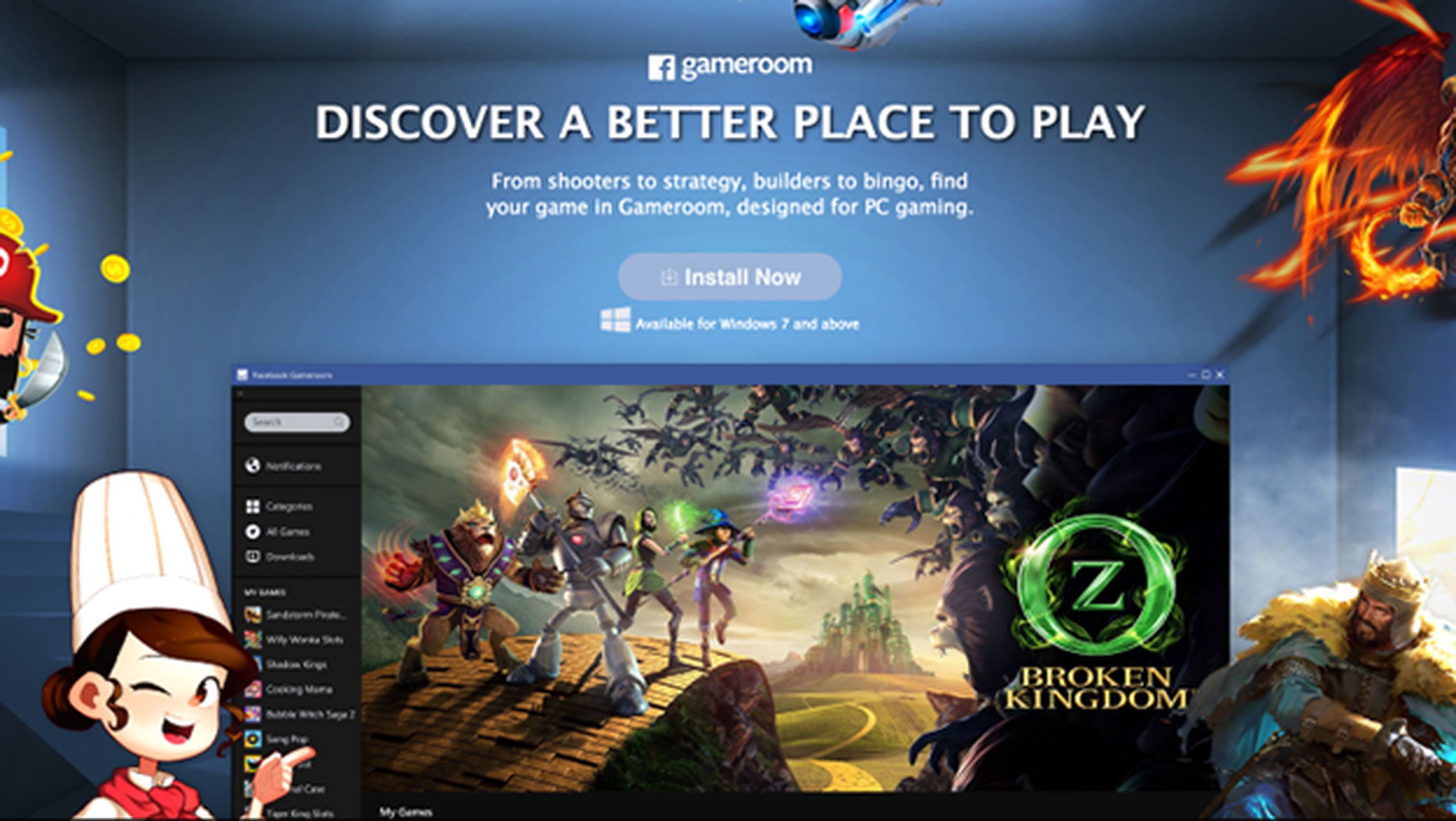 Facebook anuncia Gameroom, su plataforma de videojuegos para PC