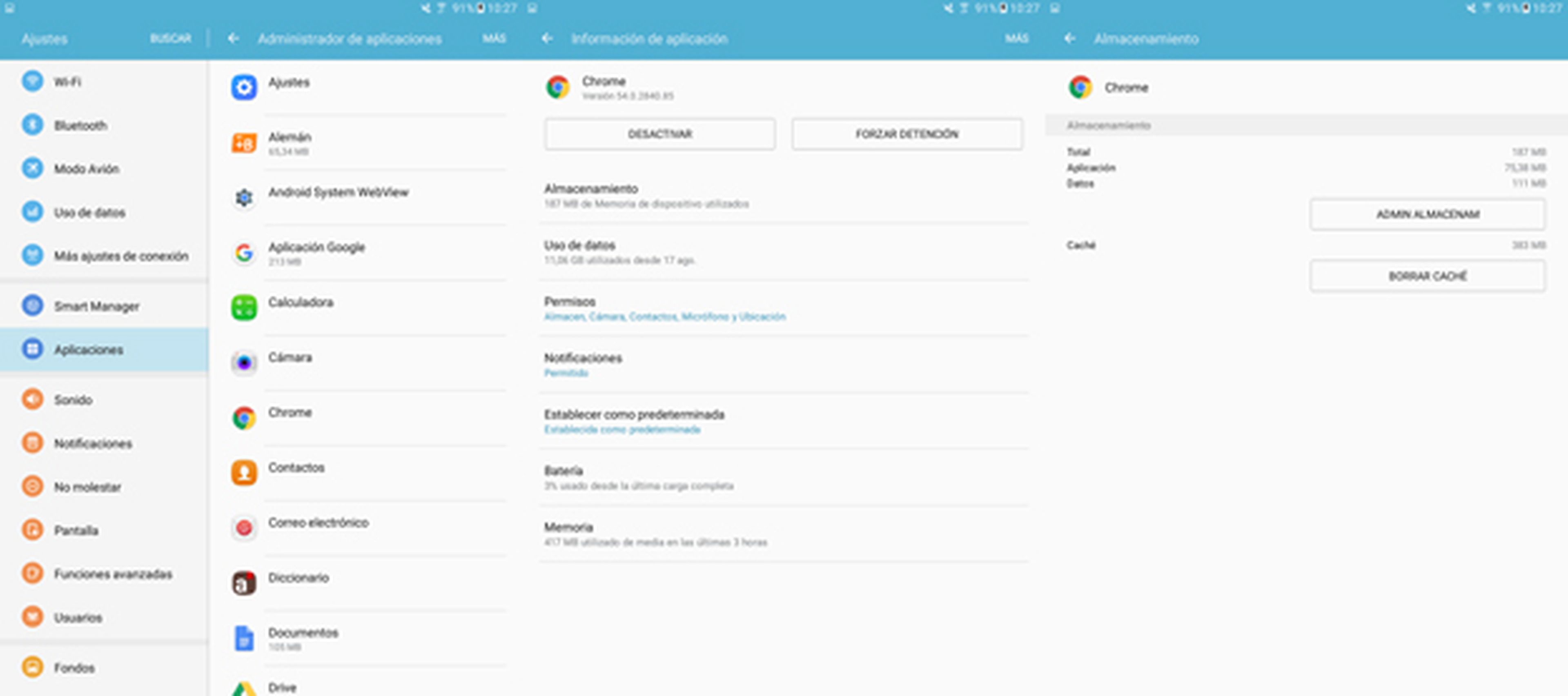 Borrar la caché en Android 6.0 Marshmallow (de una aplicación)