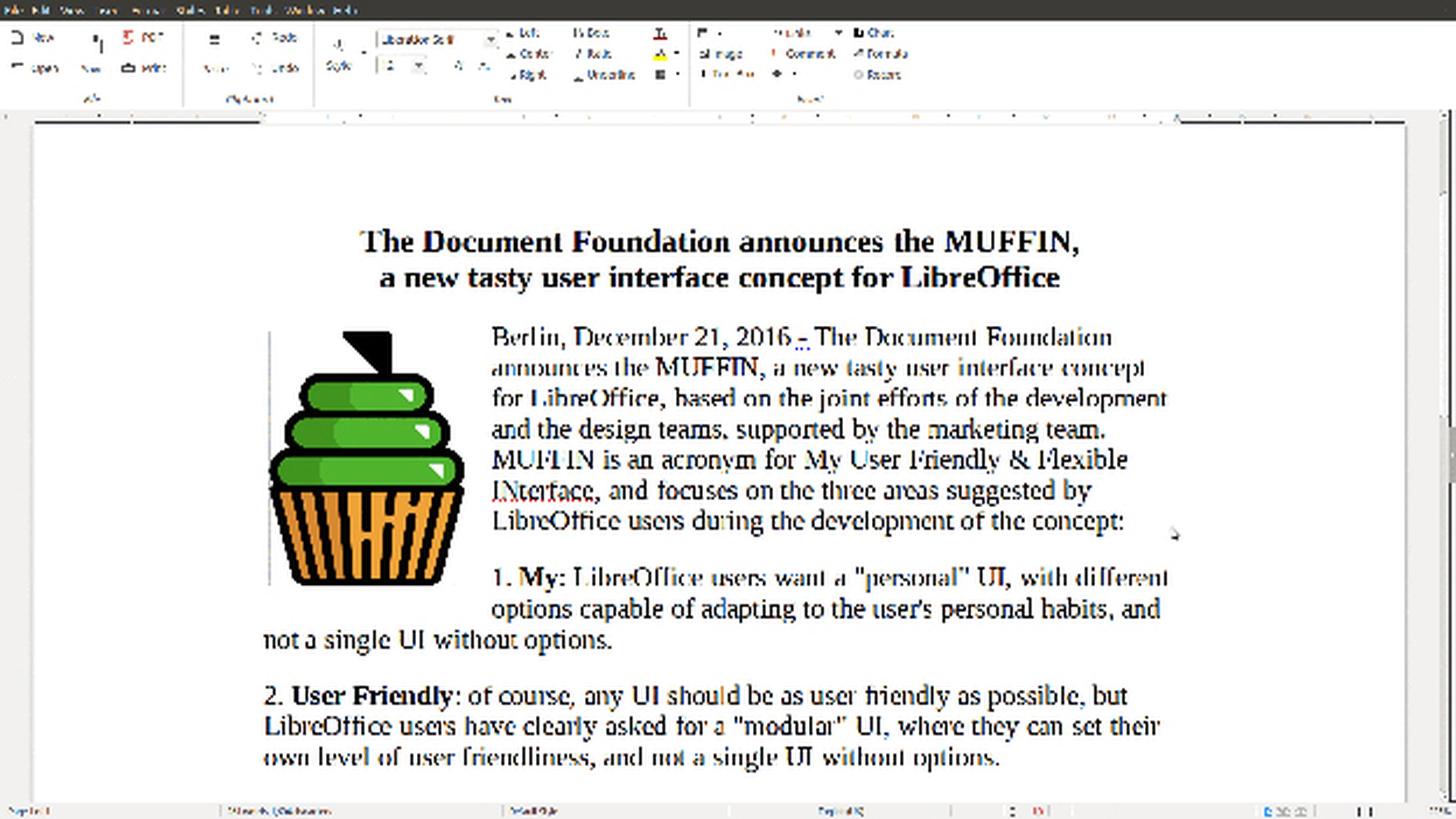 La vista Notebook Bar de LibreOffice 5.3