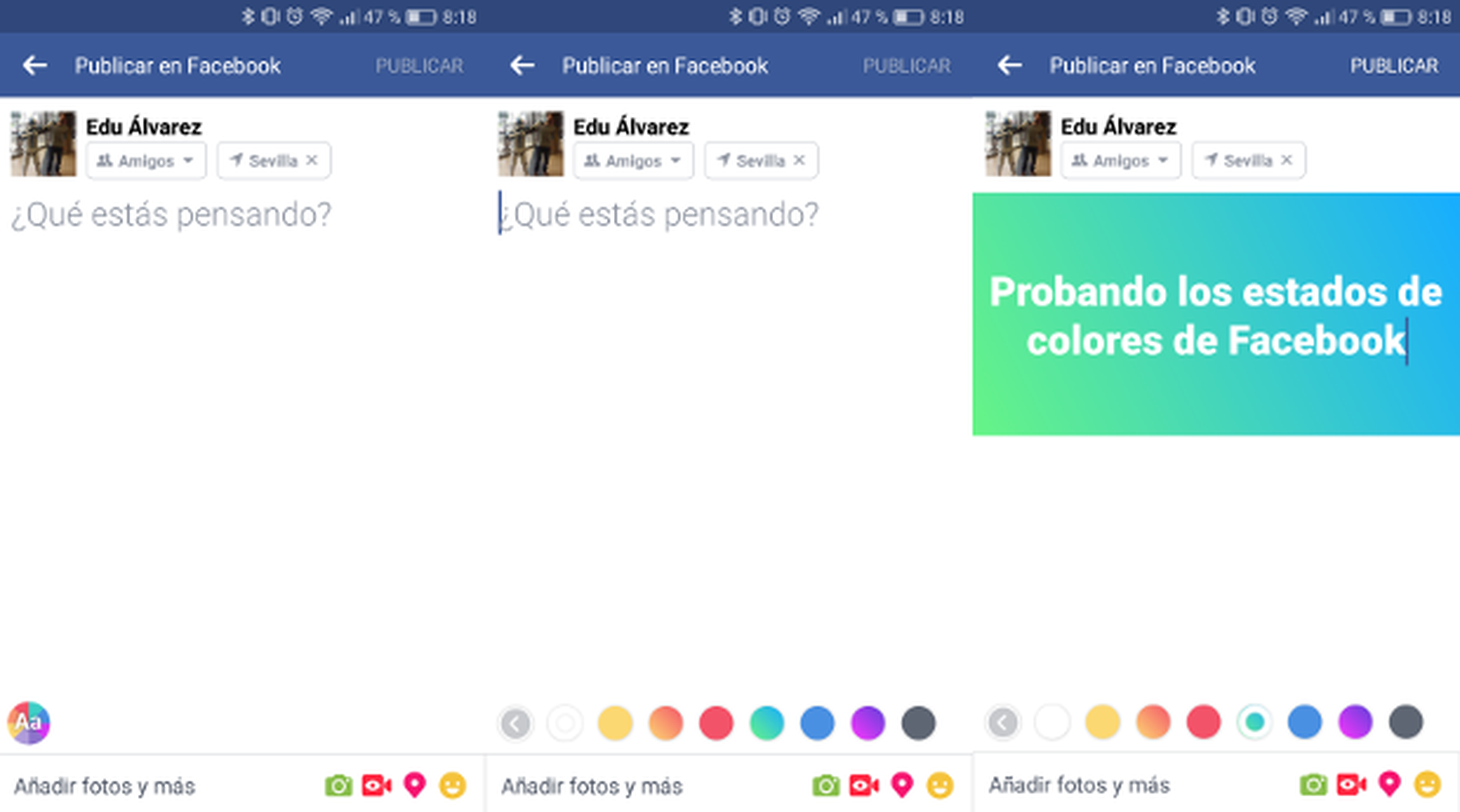 Estados de Facebook a color: así puedes crear el tuyo