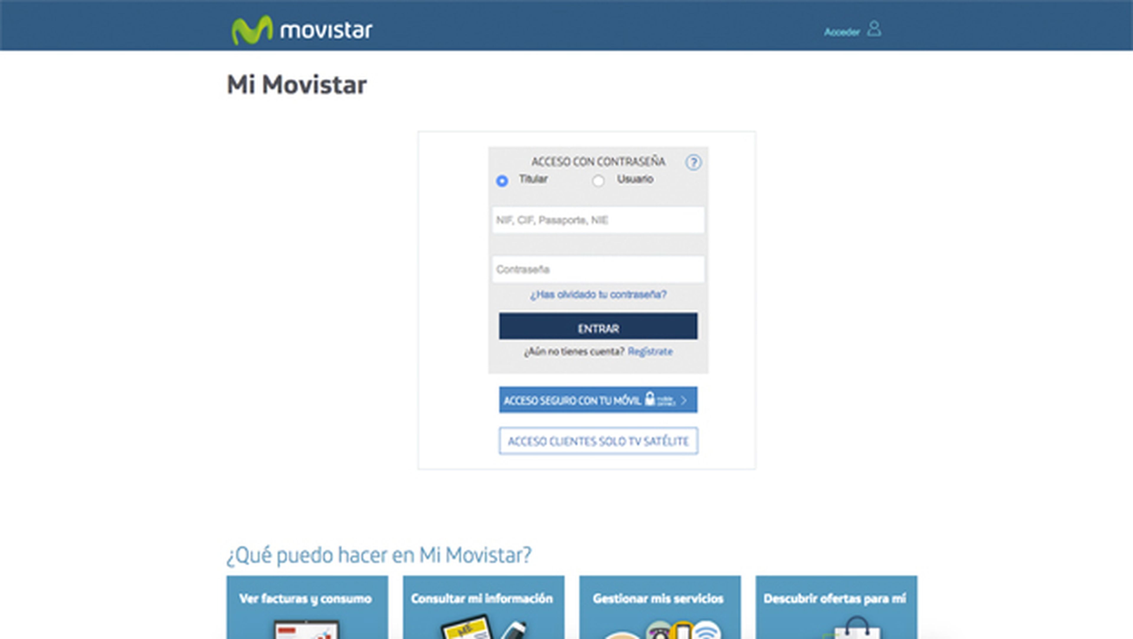 Factura de Movistar online