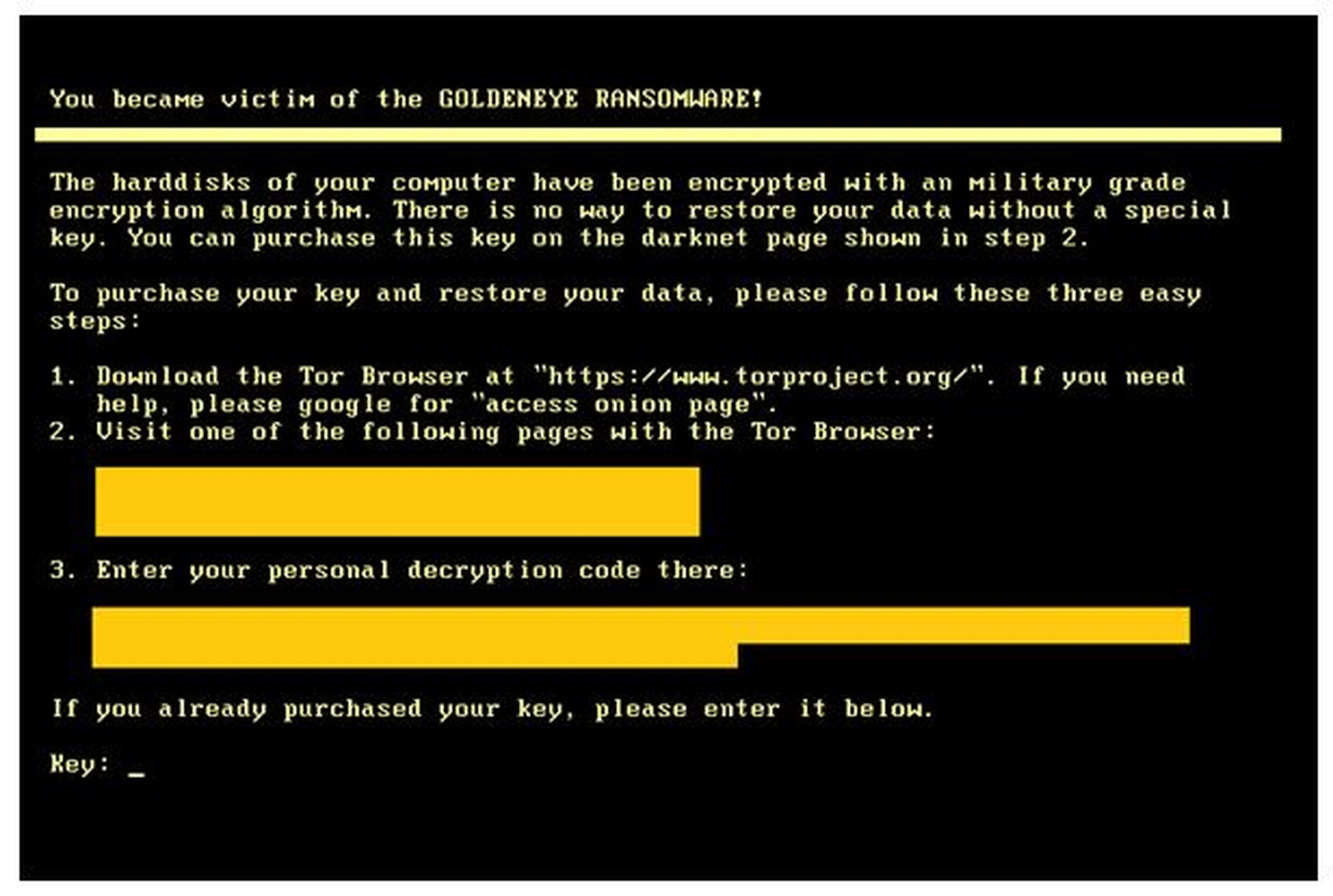 GoldenEye ransomware