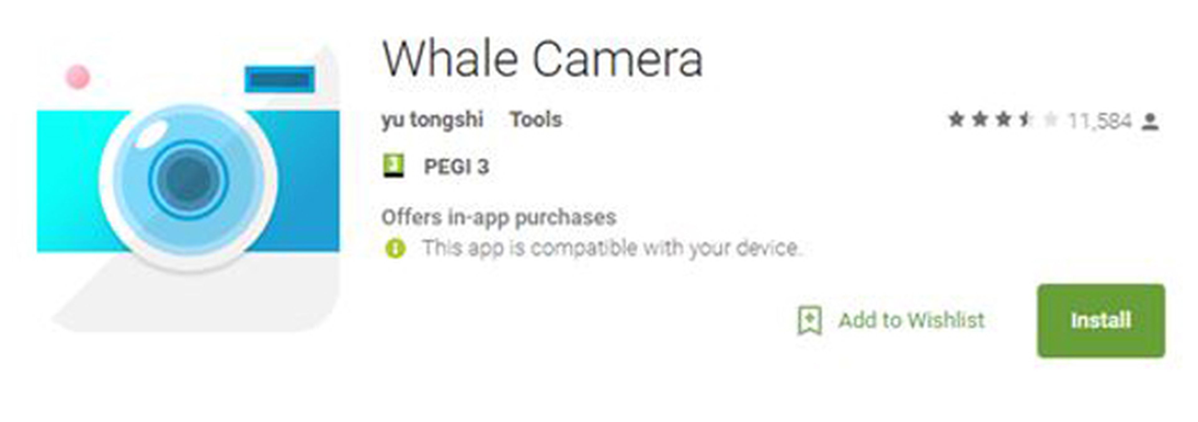 La aplicación de Whale Camera