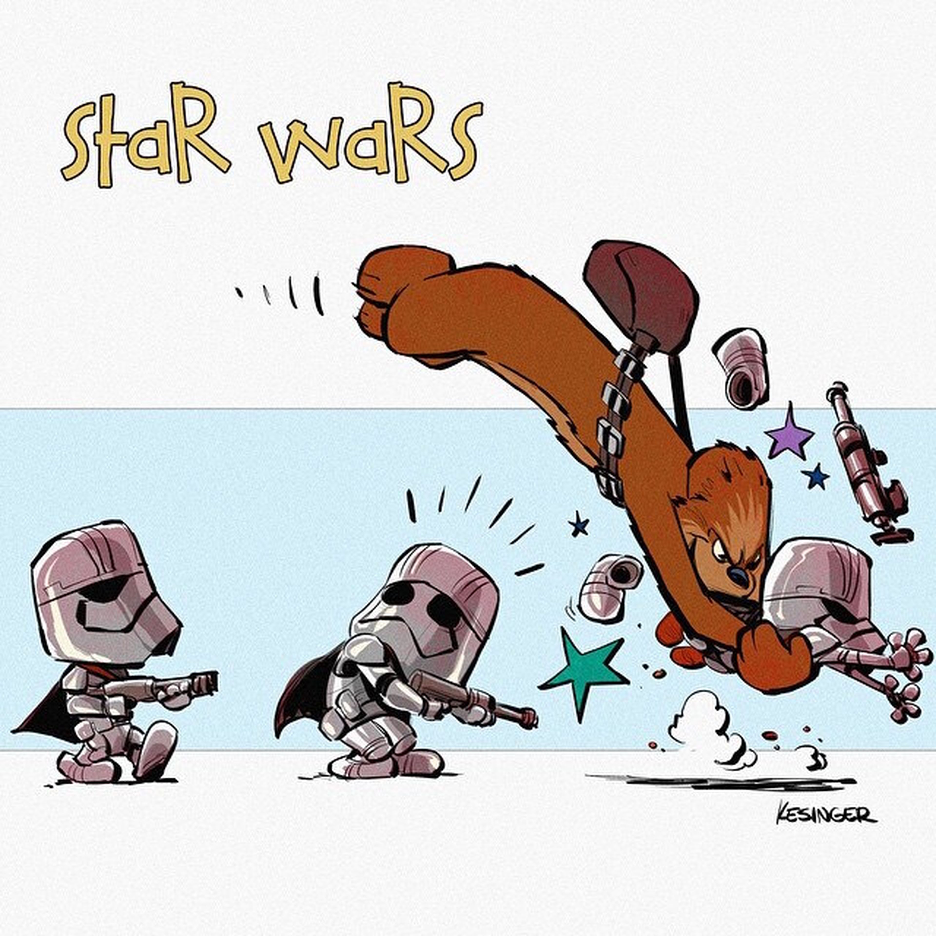 El dibujante que combina Star Wars y Calvin & Hobbes en sus ilustraciones